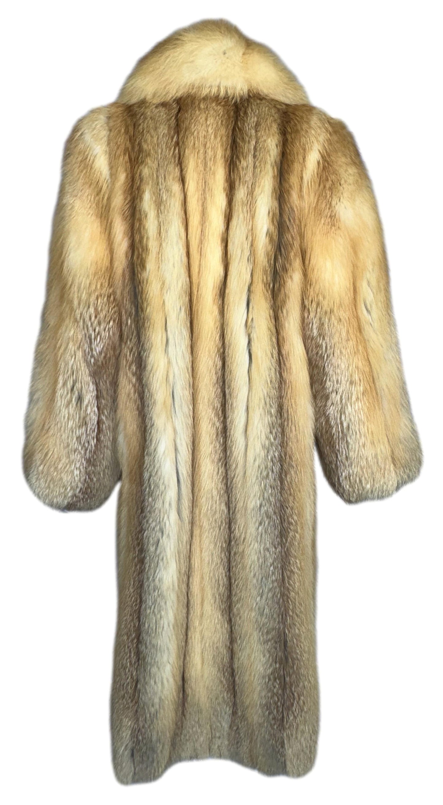 1990's Fendi x Karl Lagerfeld Long Full Length Golden Red Fox Fur Coat