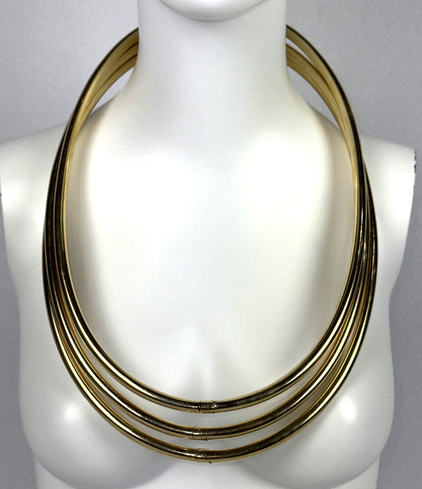 1990's Gianfranco Ferre 3 Large Gold Masai Tribal Necklaces