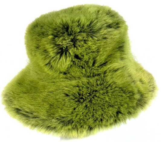 Vintage 1990's Gianfranco Ferre Jeans Green Faux Fur Bucket Hat