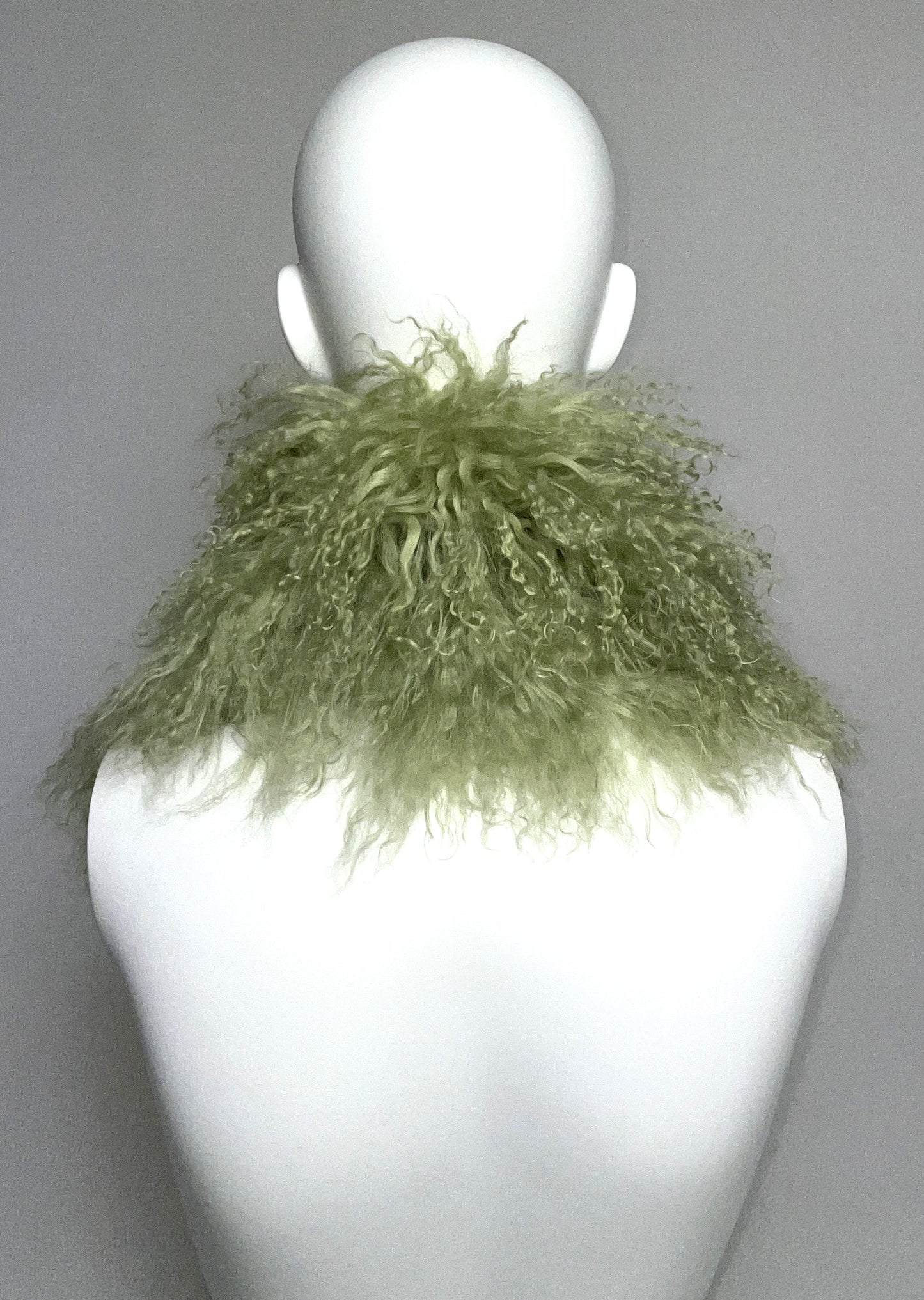 NWT Vintage 2000's Chrome Hearts Green Curly Lamb Fur Collar w Chains