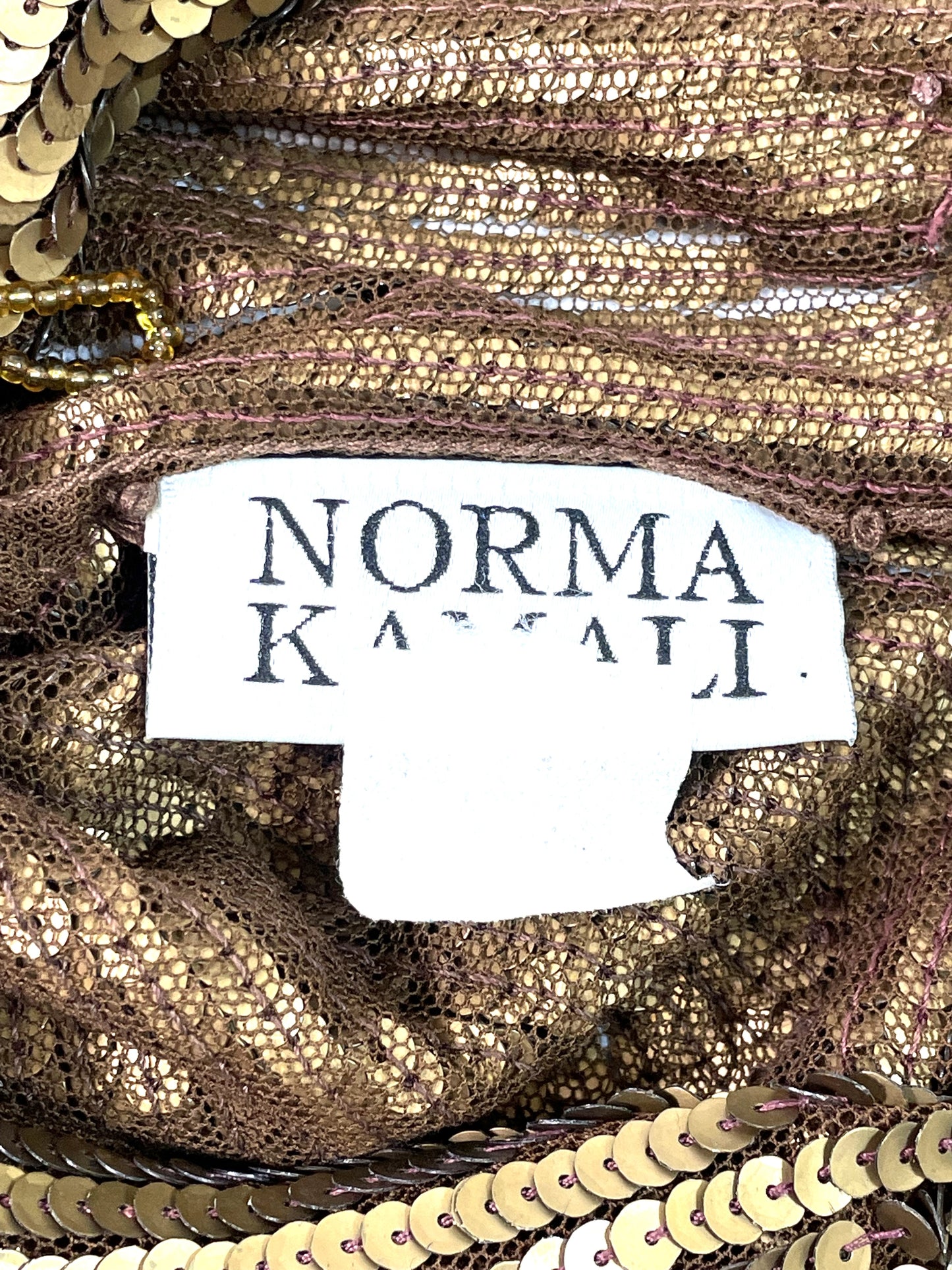 Vintage 1990's Norma Kamali Egyptian Gold Cleopatra Plunging High Slit Dress