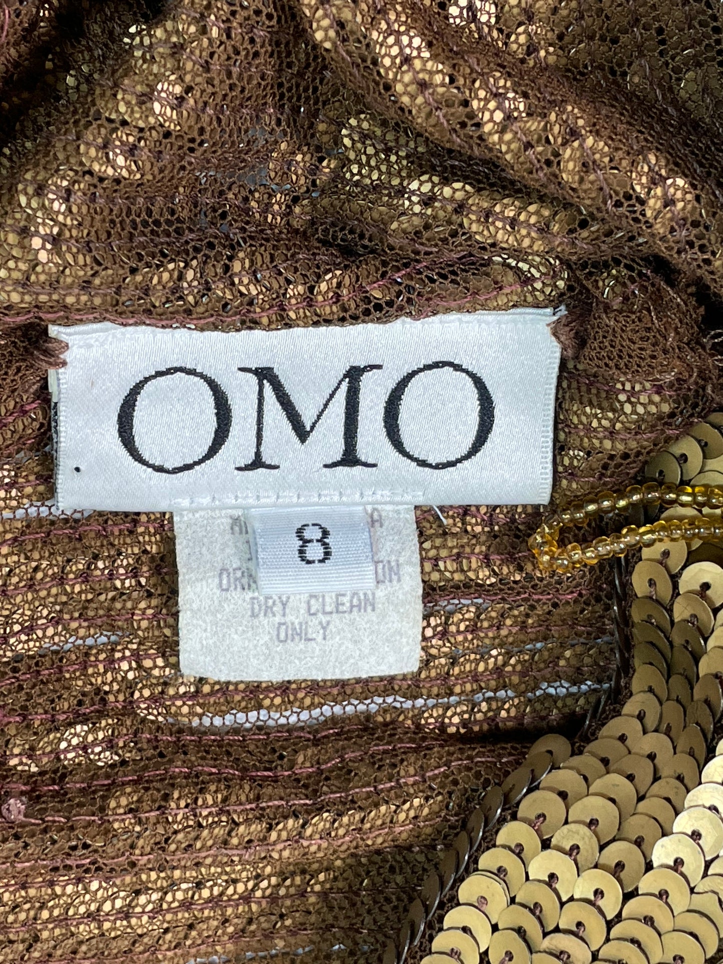 Vintage 1990's Norma Kamali Egyptian Gold Cleopatra Plunging High Slit Dress