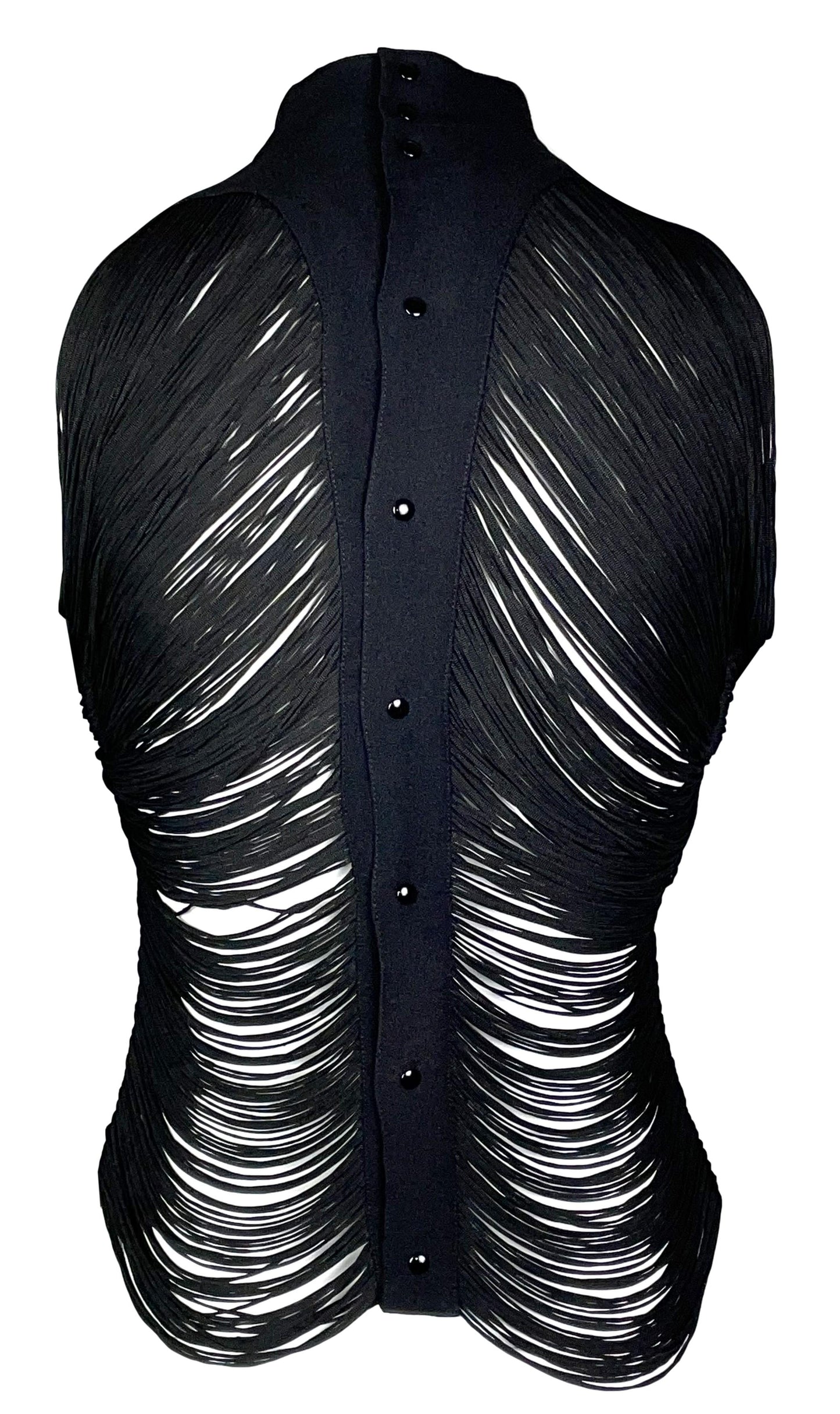 Vintage 1990's Thierry Mugler Sheer Fringe Top