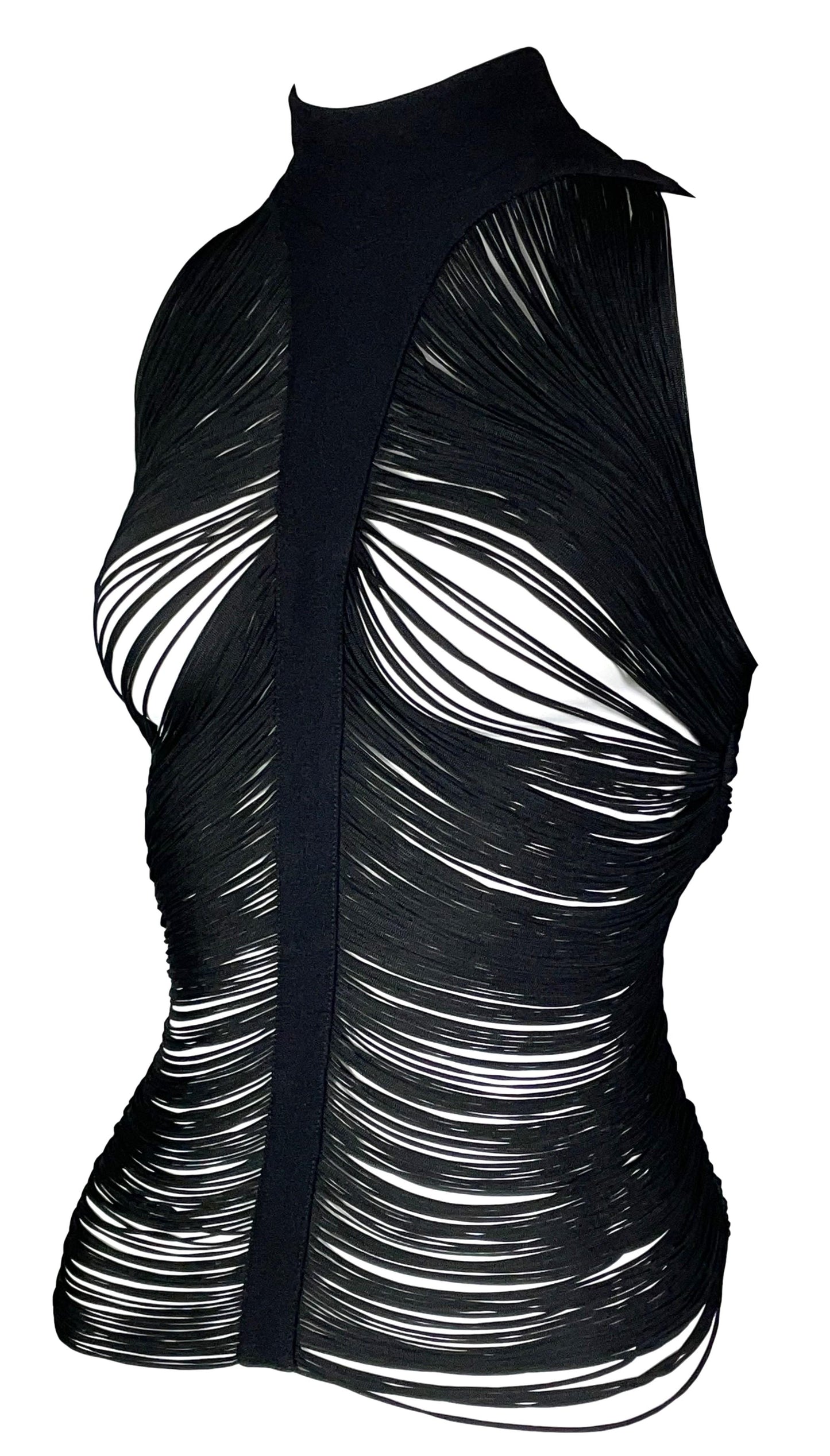 Vintage 1990's Thierry Mugler Sheer Fringe Top