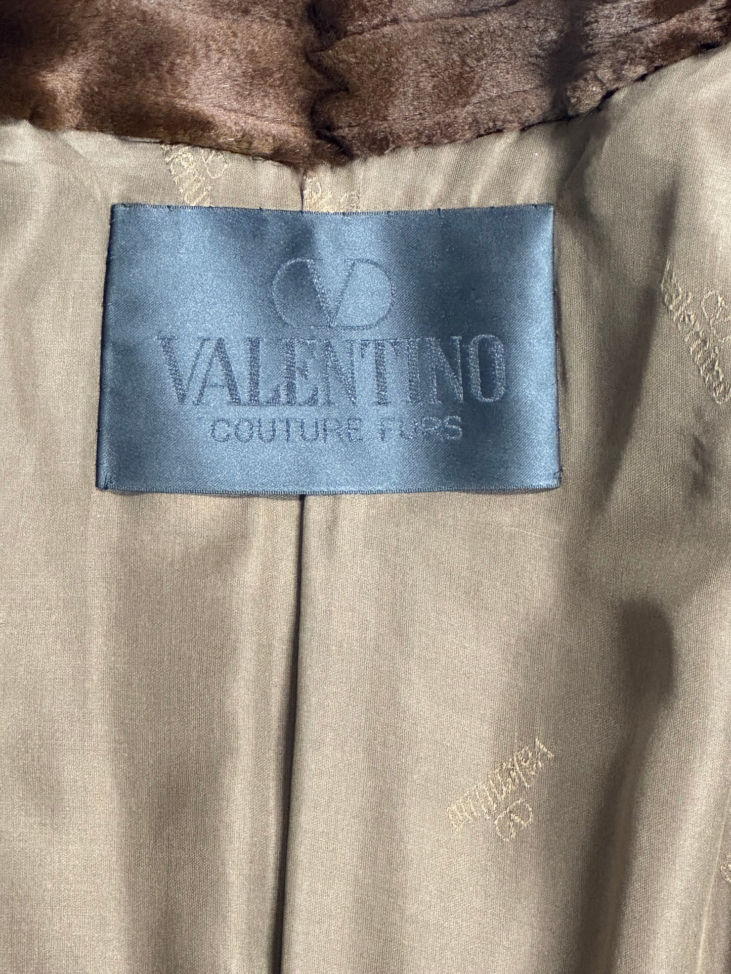 Vintage 1990's Valentino Couture 1940's Old Hollywood Style Brown Sheared Mink Fur Robe Style Full Length Maxi Coat Jacket