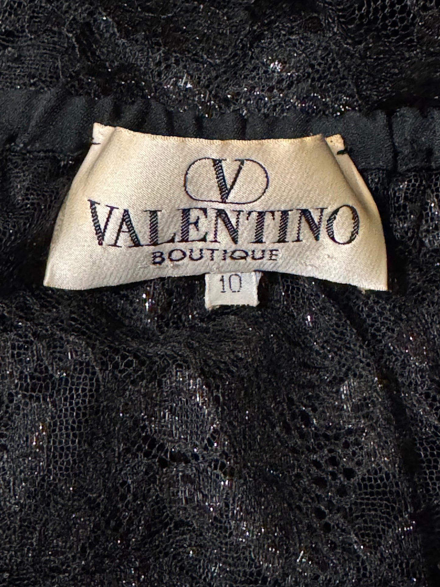 Vintage 1990's Valentino Sheer Black Goth Queen of Hearts Red Roses Bustier w Sleeves & Lace Maxi Skirt Set