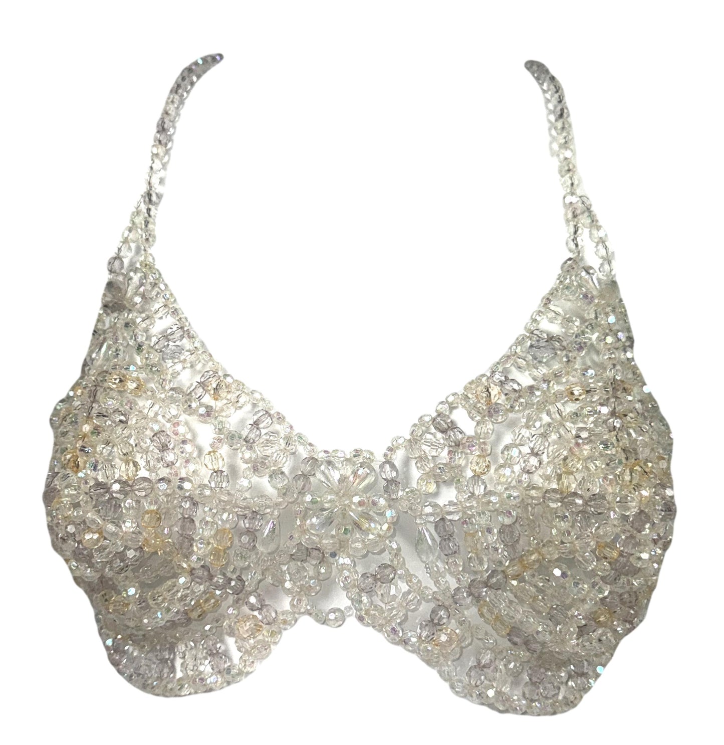 Vintage 1991 La Perla RARE Clear Bead Cone Bra Top