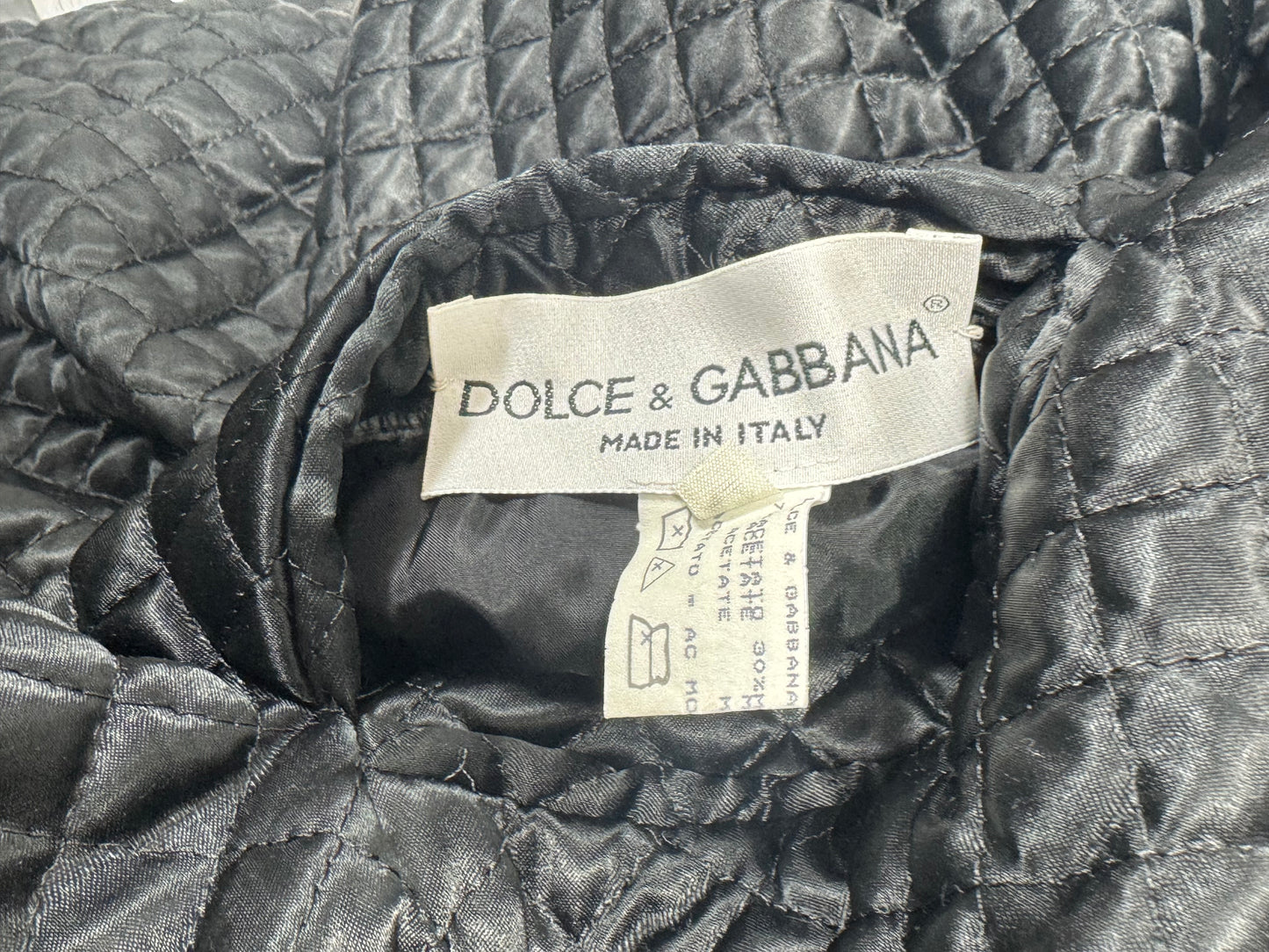 1992 Dolce & Gabbana Black Faux Fur Reversible Quilted Hooded Cocoon Coat Jacket