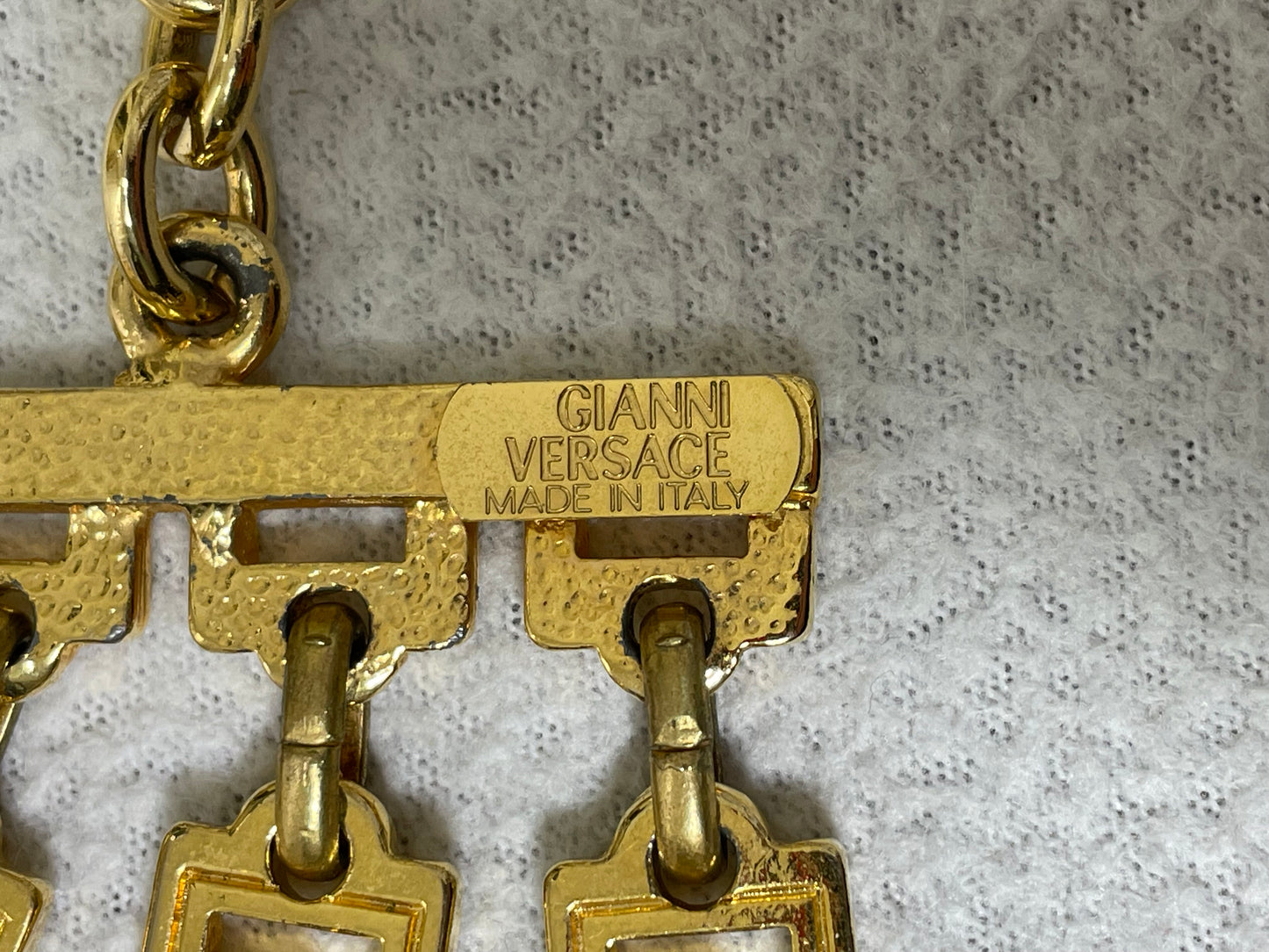 F/W 1992 Gianni Versace Runway Huge Gold Layered Medusa Logo Chain Choker Necklace