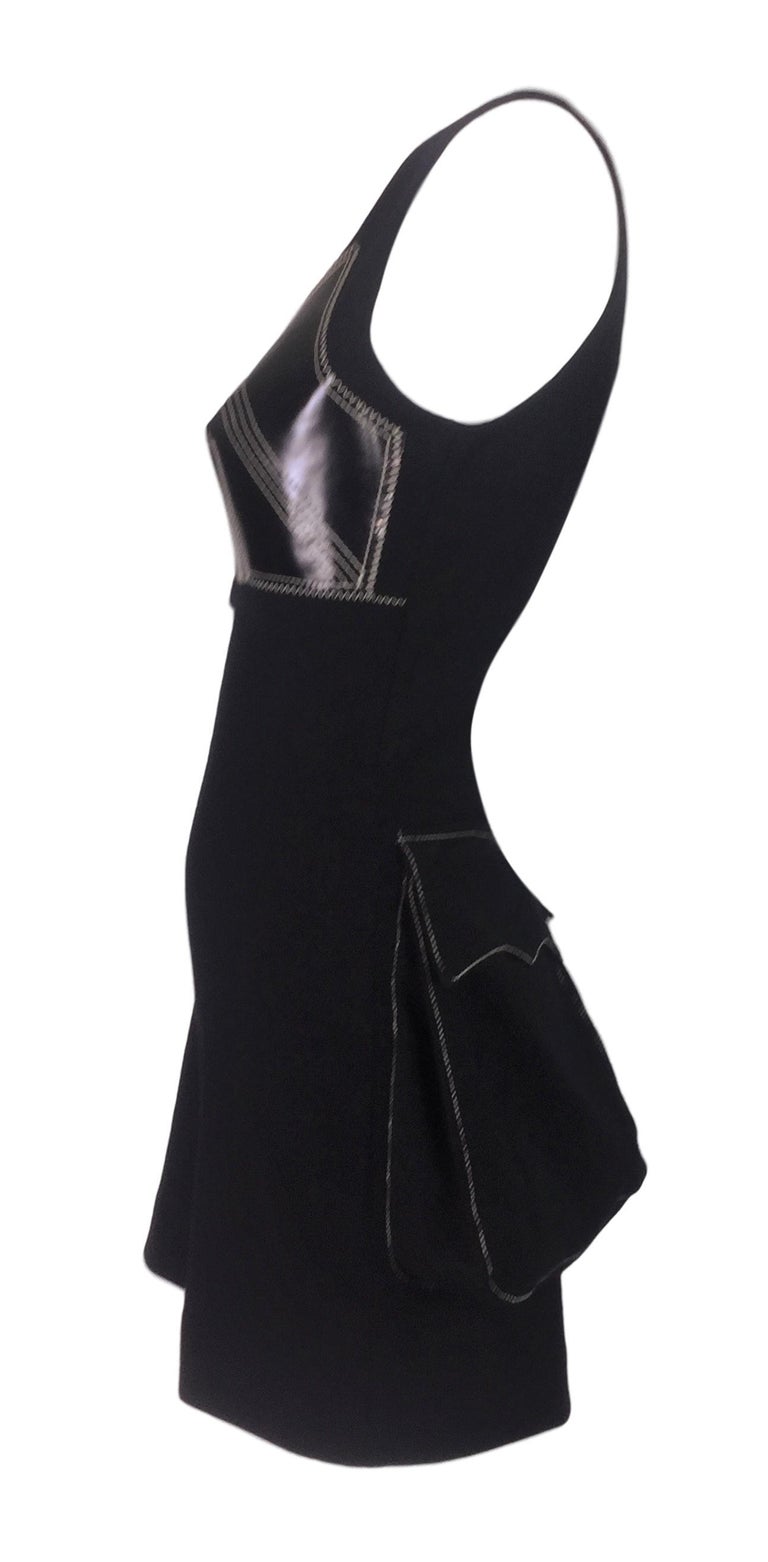 Vintage F/W 1992 Jean Paul Gaultier Runway Black Cone Bra Large Butt Pockets Mini Dress