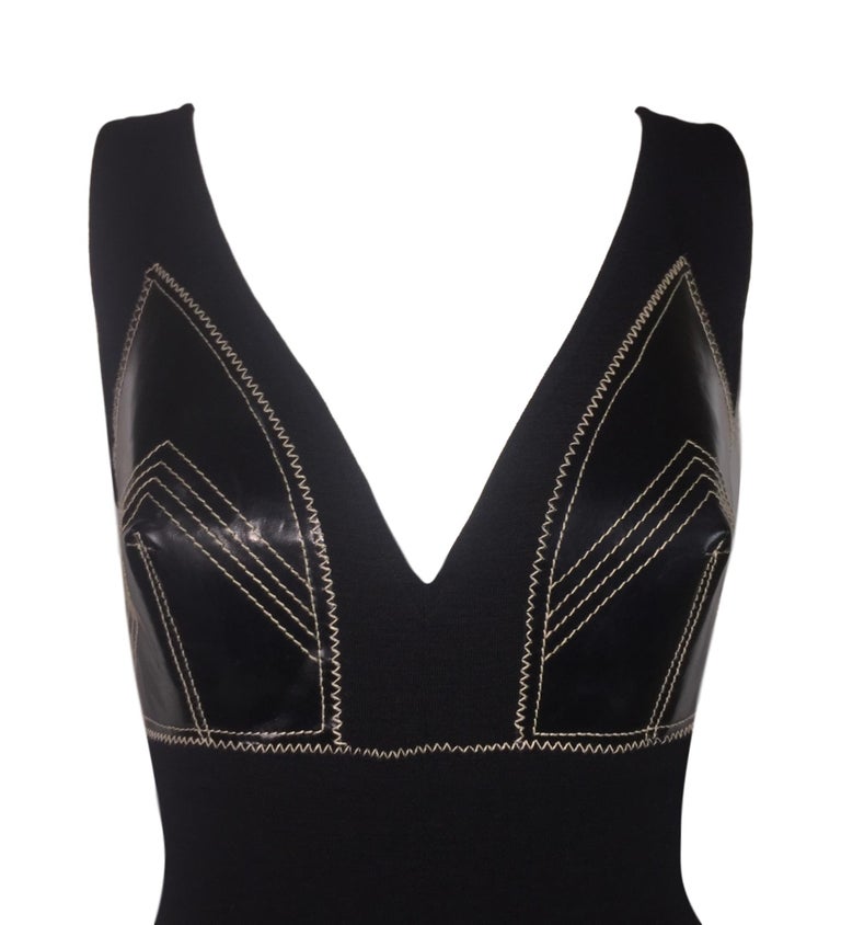 Vintage F/W 1992 Jean Paul Gaultier Runway Black Cone Bra Large Butt Pockets Mini Dress