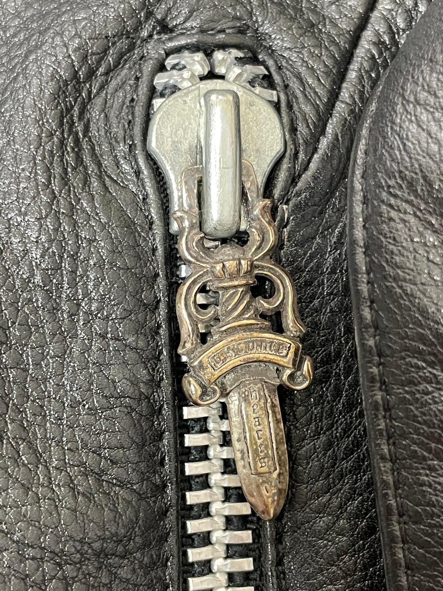 Vintage 1993 Chrome Hearts Black Leather Biker Jacket