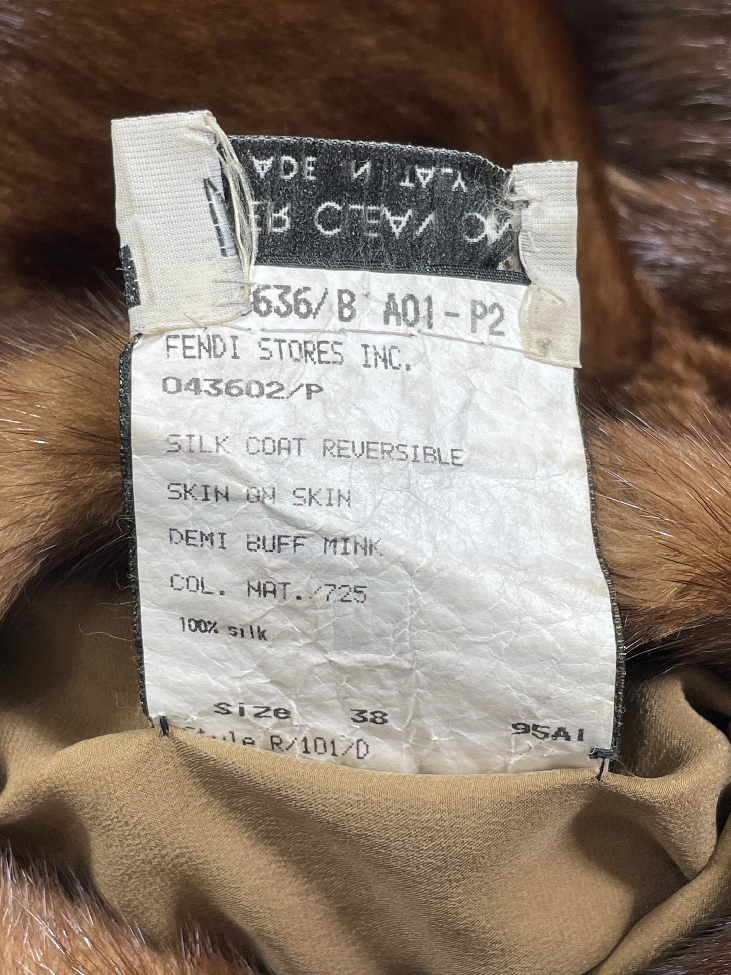 Vintage F/W 1993 Fendi by Karl Lagerfeld Mink Fur Fringe Long Coat