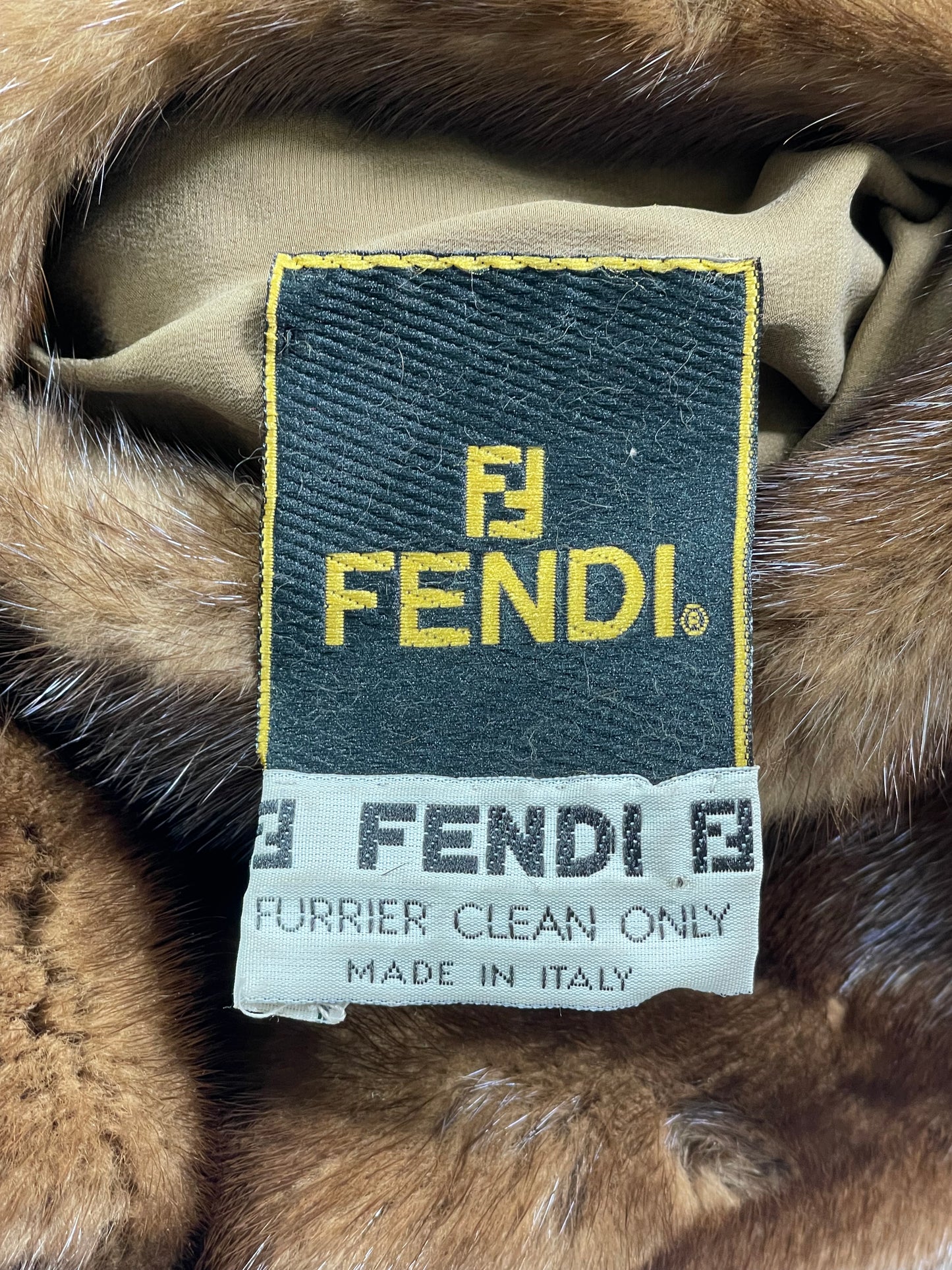 Vintage F/W 1993 Fendi by Karl Lagerfeld Mink Fur Fringe Long Coat