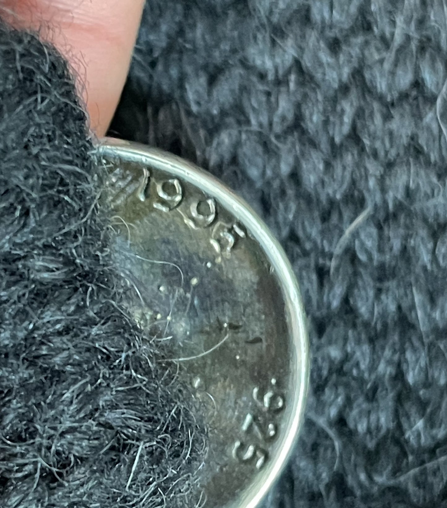 1995 Chrome Hearts Knit Sweater Coat Dress w Leather Cross Patches & Silver Buttons