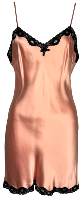 Vintage 1995 Dolce & Gabbana Pink & Black Lace Babydoll Pin-UP Lolita Mini Slip Dress