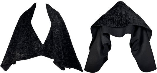 1995 John Galliano Unworn w Tags Black Faux Fur 1940's Old Hollywood Cropped Cape Jacket