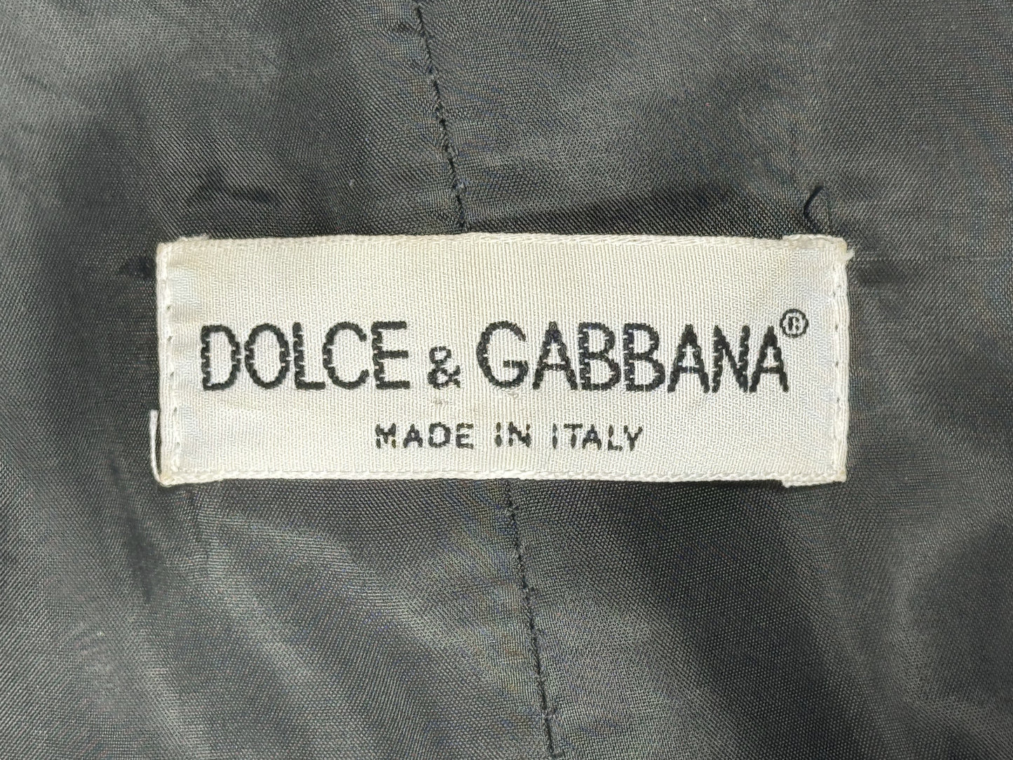 S/S 1995 Dolce & Gabbana Black & White Logo Monogram Classic Silk Trench Coat Jacket