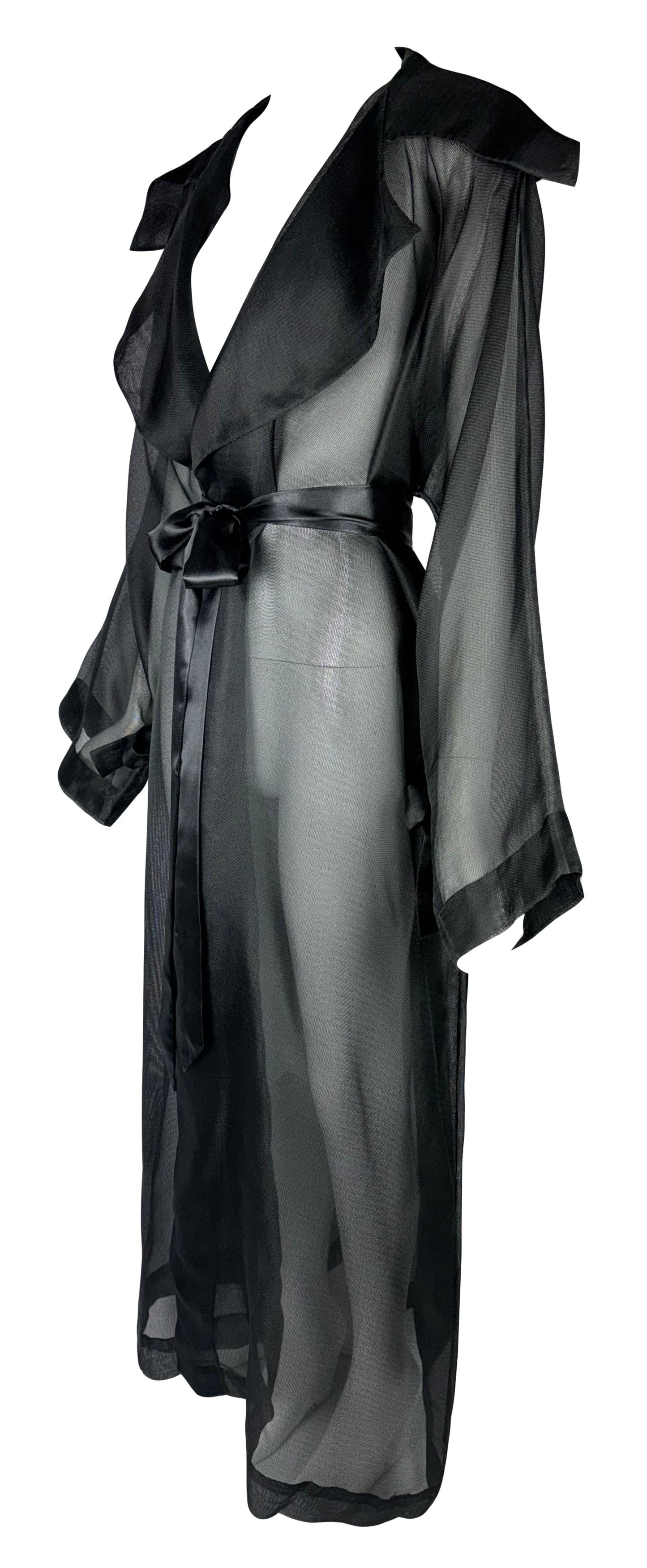 Vintage F/W 1996 Balenciaga Sheer Black Kimono Style Bow Jacket Coat