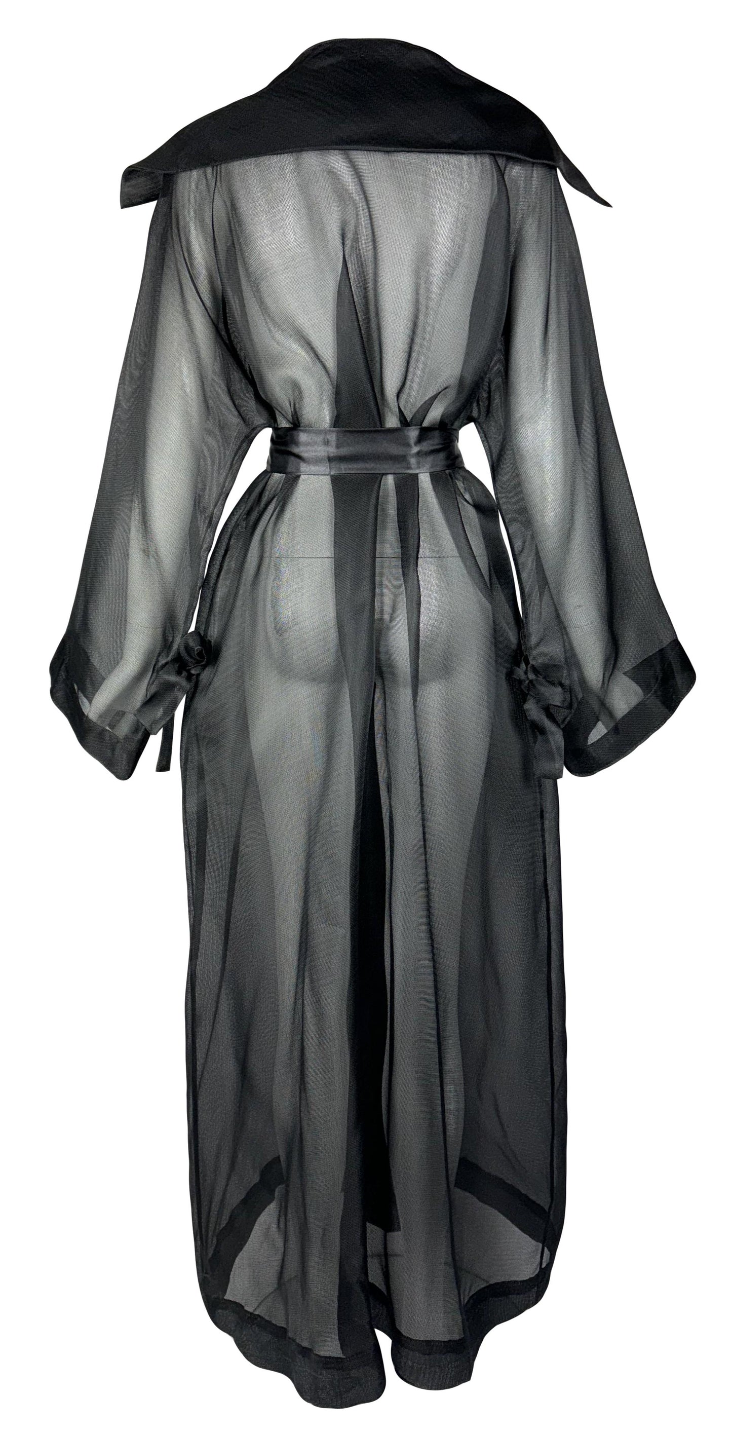 Vintage F/W 1996 Balenciaga Sheer Black Kimono Style Bow Jacket Coat