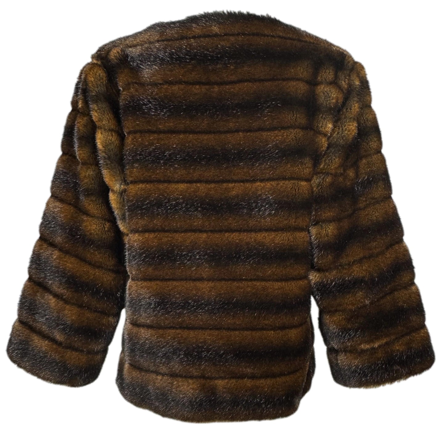 F/W 1996 Christian Dior x Gianfranco Ferre Runway Brown Faux Mink Fur Boat Neck Off Shoulder Sweater Top