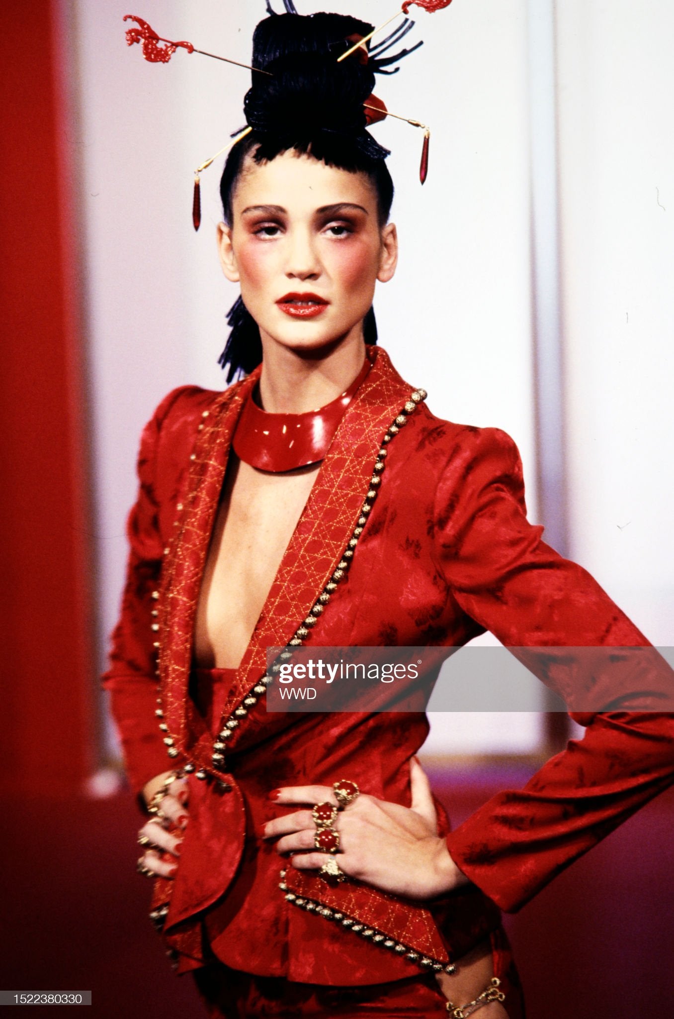 *RARE* F/W 1997 Christian Dior by John Galliano Runway Wide Hammered Gold Choker Necklace