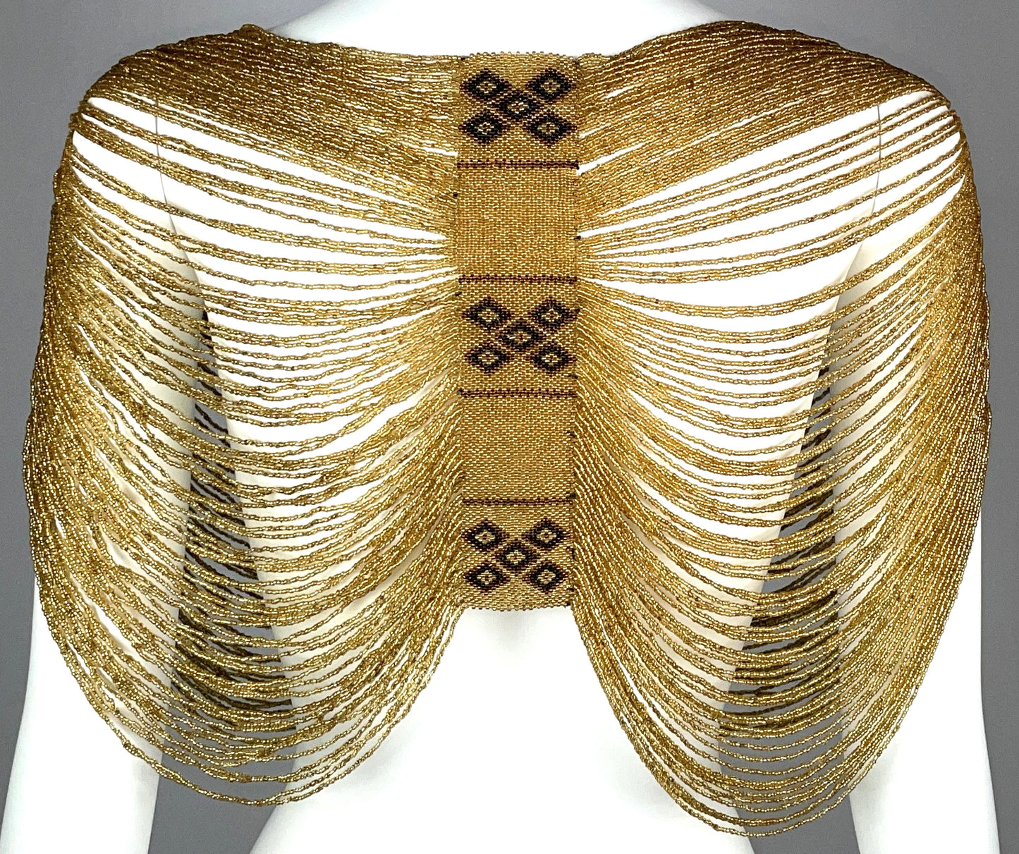 C. 1997 Christian Dior by John Galliano Attributed Gold Beaded Navajo Native American Top Necklace