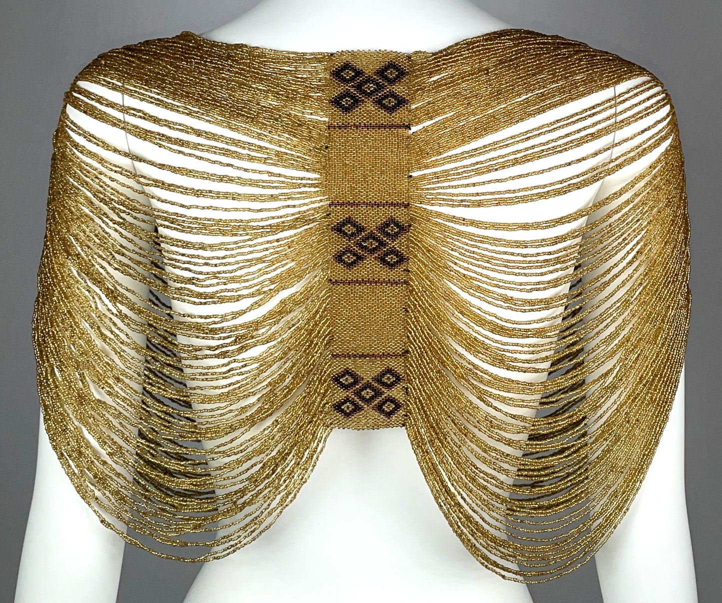 C. 1997 Christian Dior by John Galliano Attributed Gold Beaded Navajo Native American Top Necklace