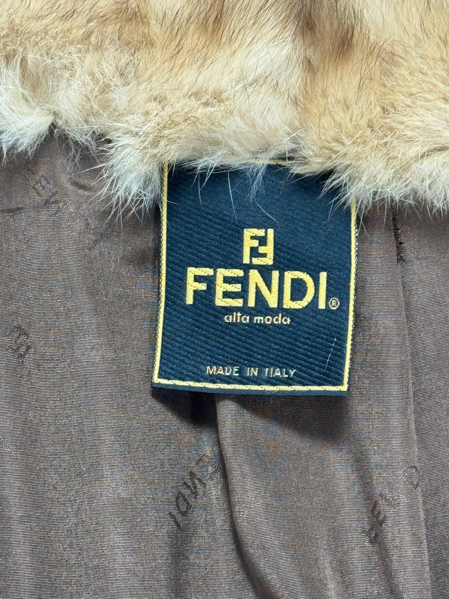 F/W 1997 Fendi x Karl Lagerfeld 1920's Flapper Style Golden Green Velvet Kimono Jacket Coat w Golden Sable Fur