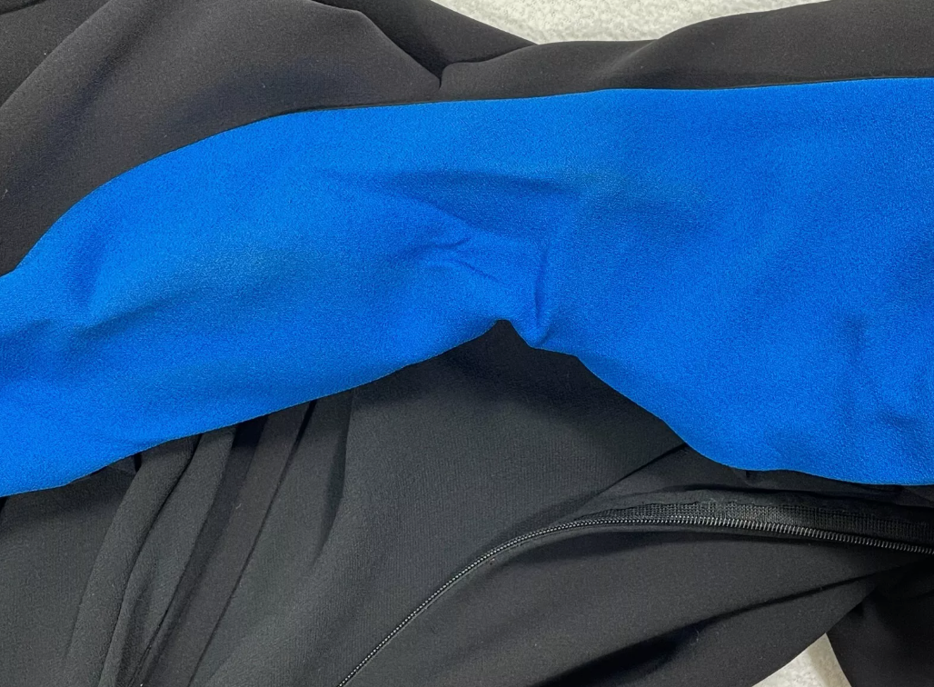 F/W 1997 Atelier Versace by Gianni High Neck L/S Black Column Maxi Dress w Blue Collar