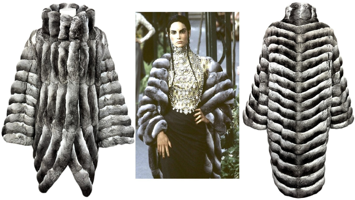 F/W 1997 Christian Dior x John Galliano RARE Chinchilla Fur 1930's Flapper Style Cocoon Coat