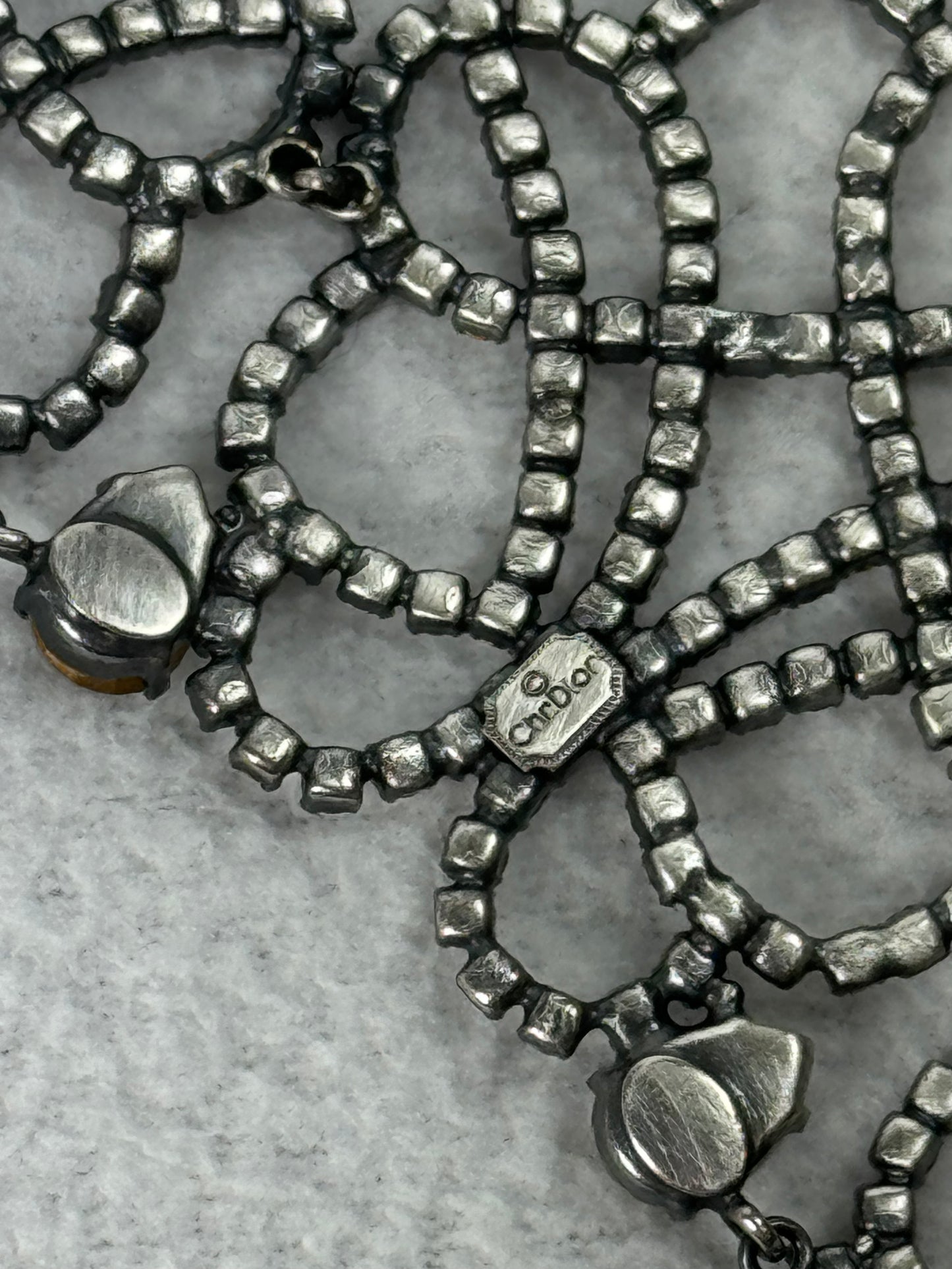Circa F/W 1997 Christian Dior by John Galliano Large Princess Crystal Earrings & Necklace Set