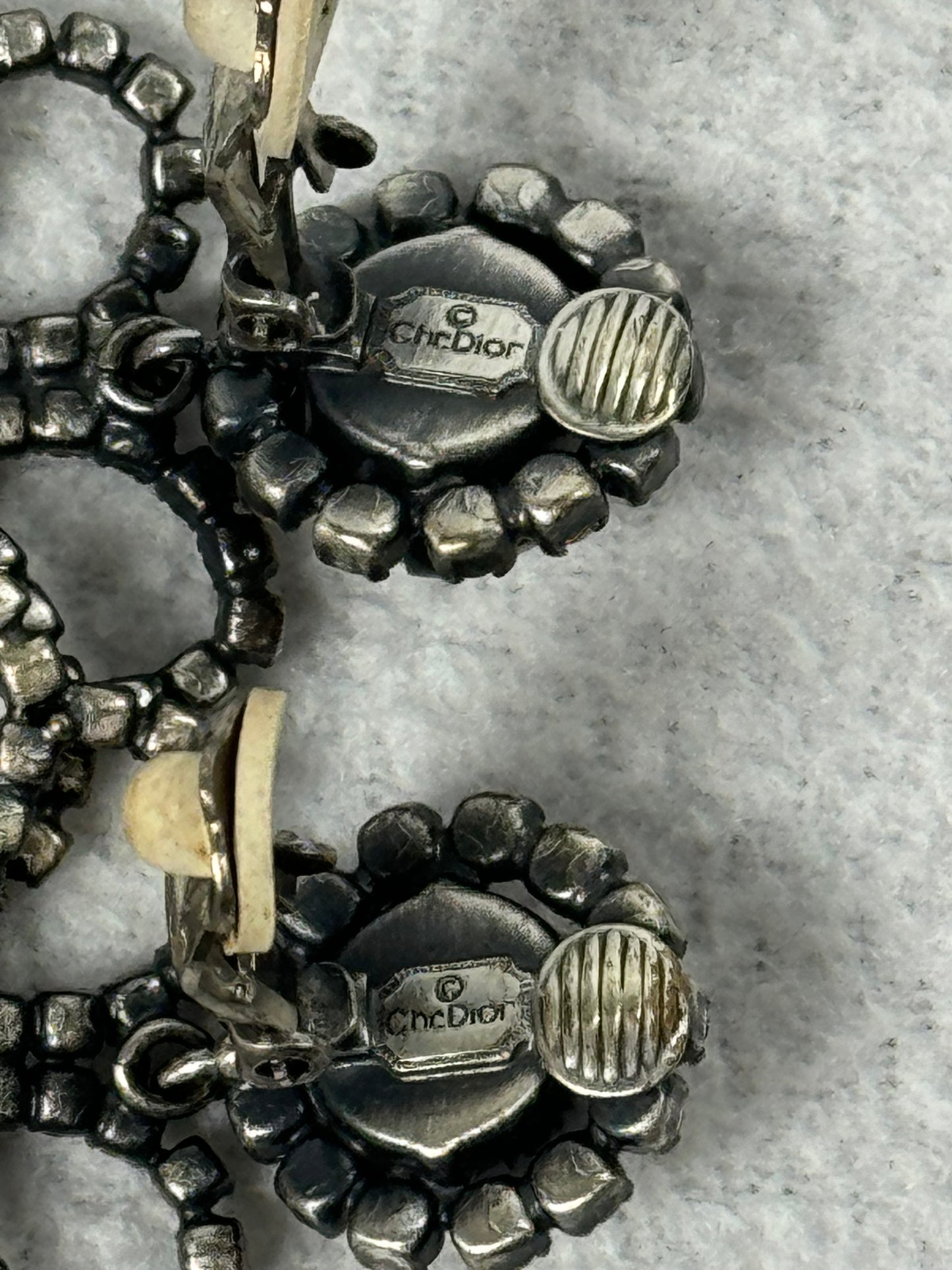 Circa F/W 1997 Christian Dior by John Galliano Large Princess Crystal Earrings & Necklace Set