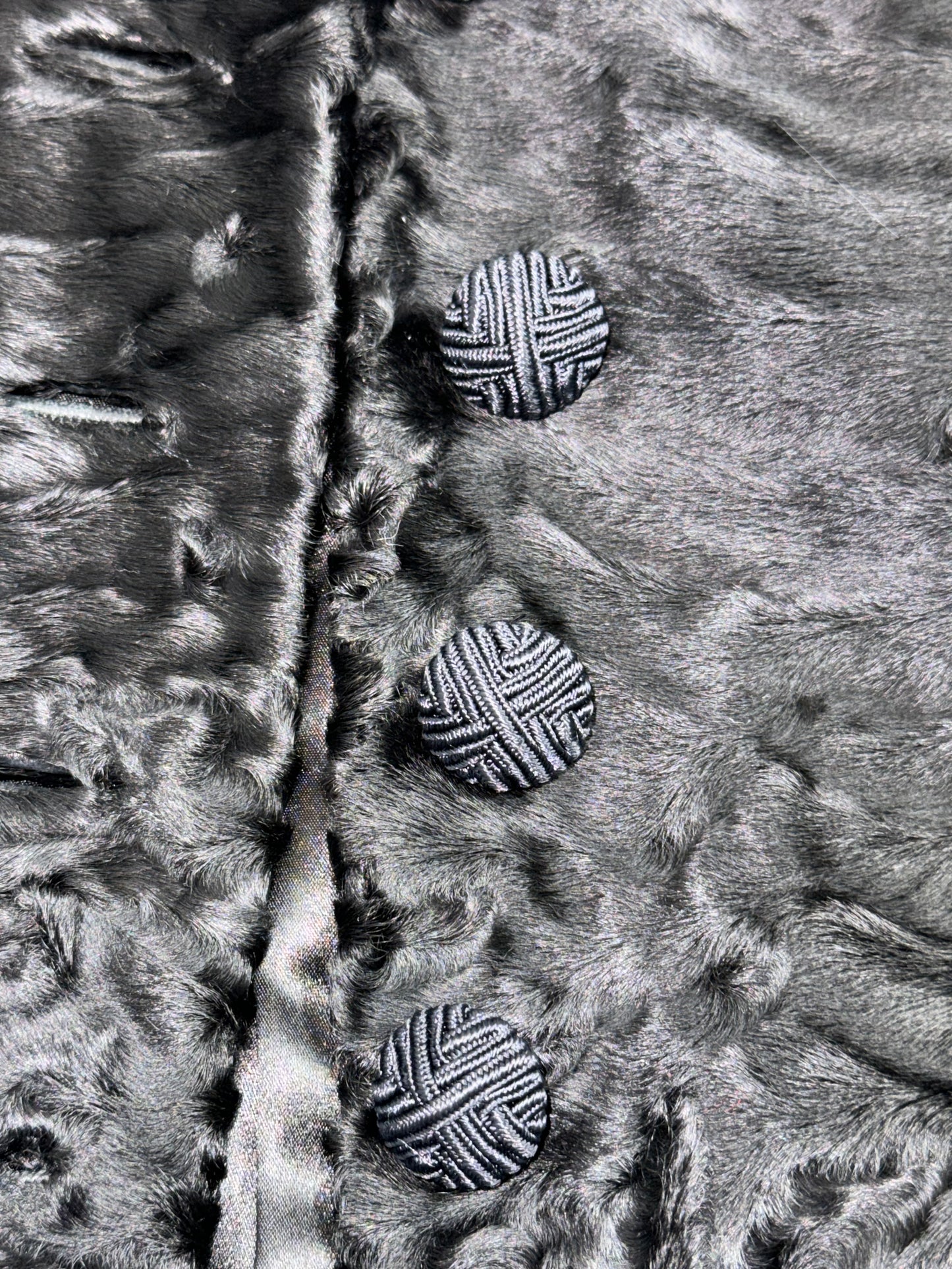 F/W 1997 Christian Dior by John Galliano Runway RARE Black Broadtail Fur Fitted Pin-Up Jacket