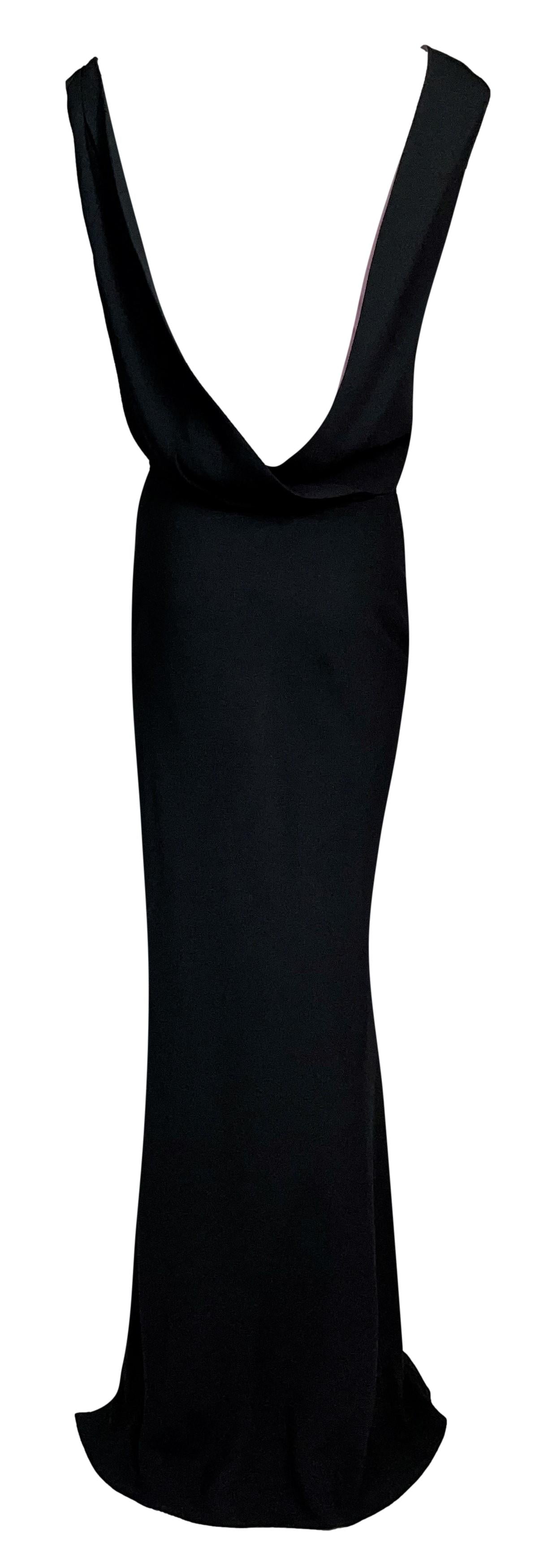 F/W 1997 Christian Dior by John Galliano Runway Black High Slit Backless Dress