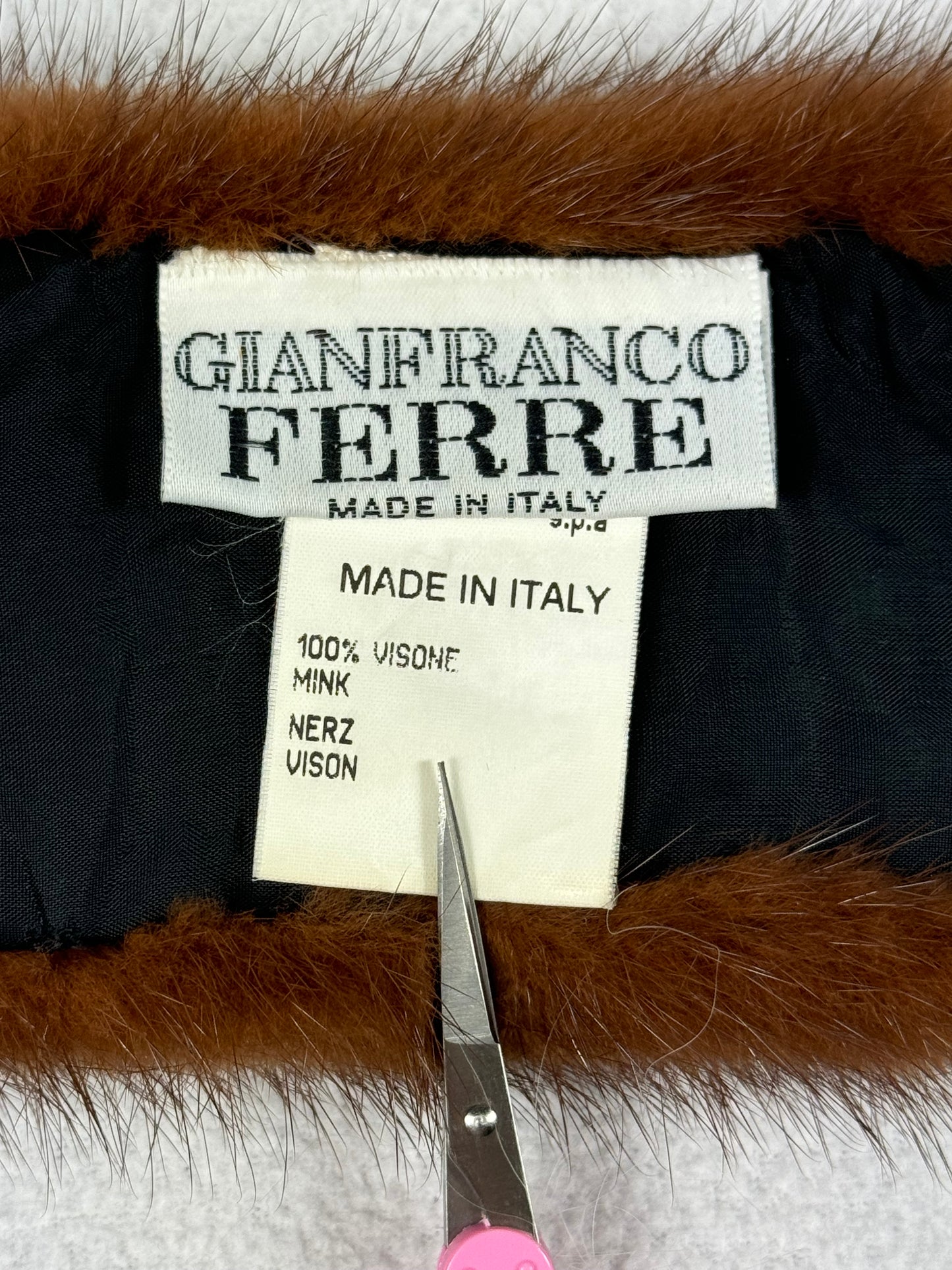 F/W 1997 Gianfranco Ferre Runway Mink Fur Choker Collar Necklace