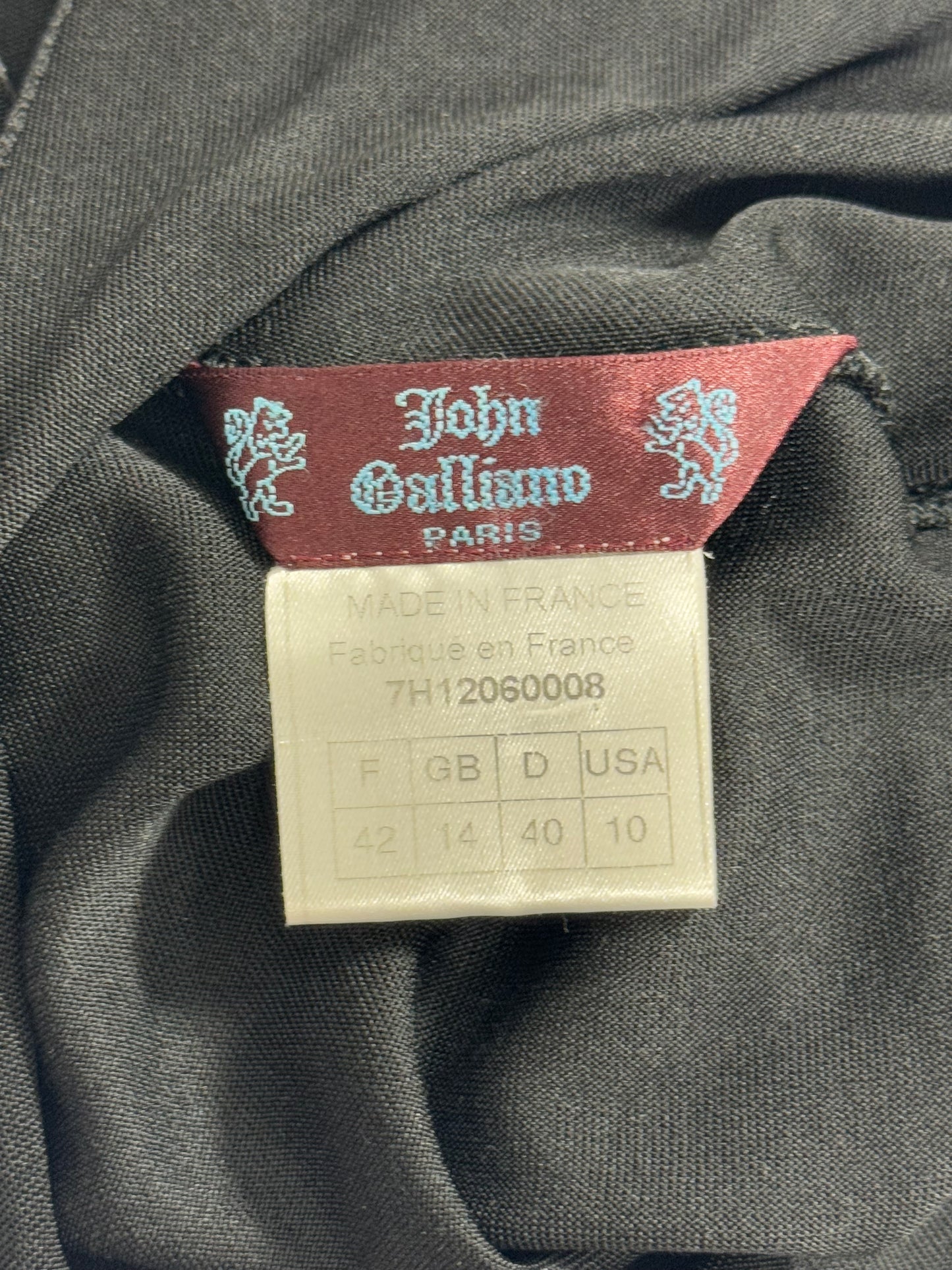 F/W 1997 John Galliano Runway Black Plunging Back High Slit Dress