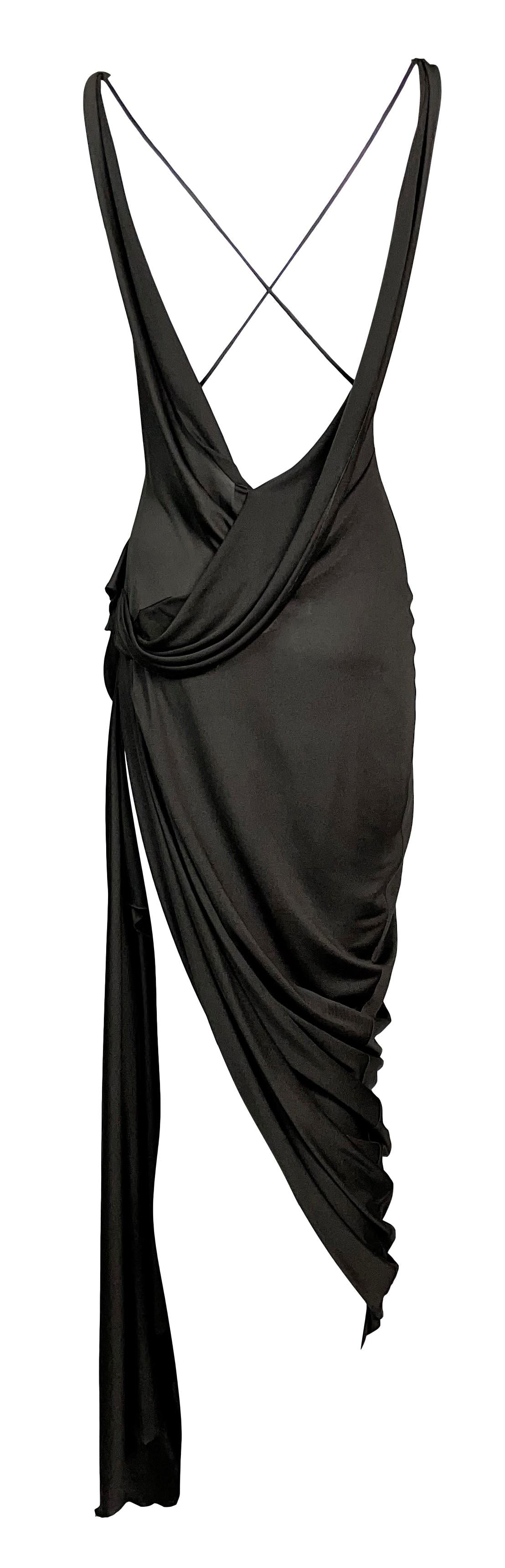Vintage F/W 1997 John Galliano Runway Sheer Brown Flower Super High Slit Dress
