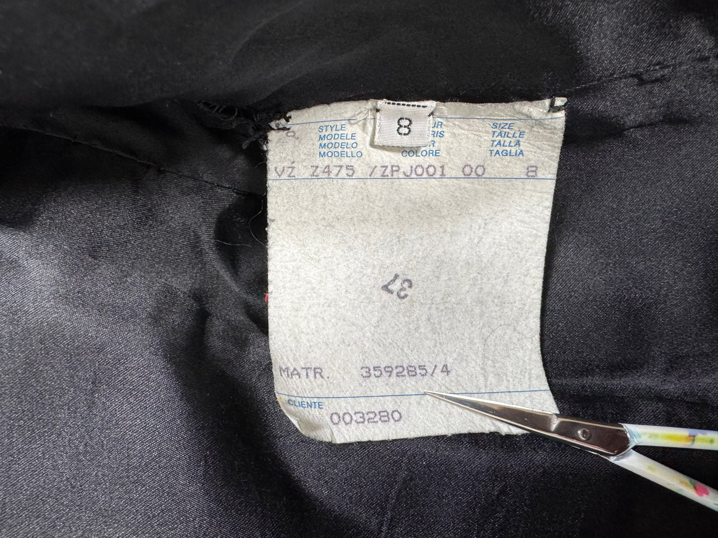 F/W 1997 Valentino Black & Red Shaggy Curly Lamb Fur Cropped Jacket Coat