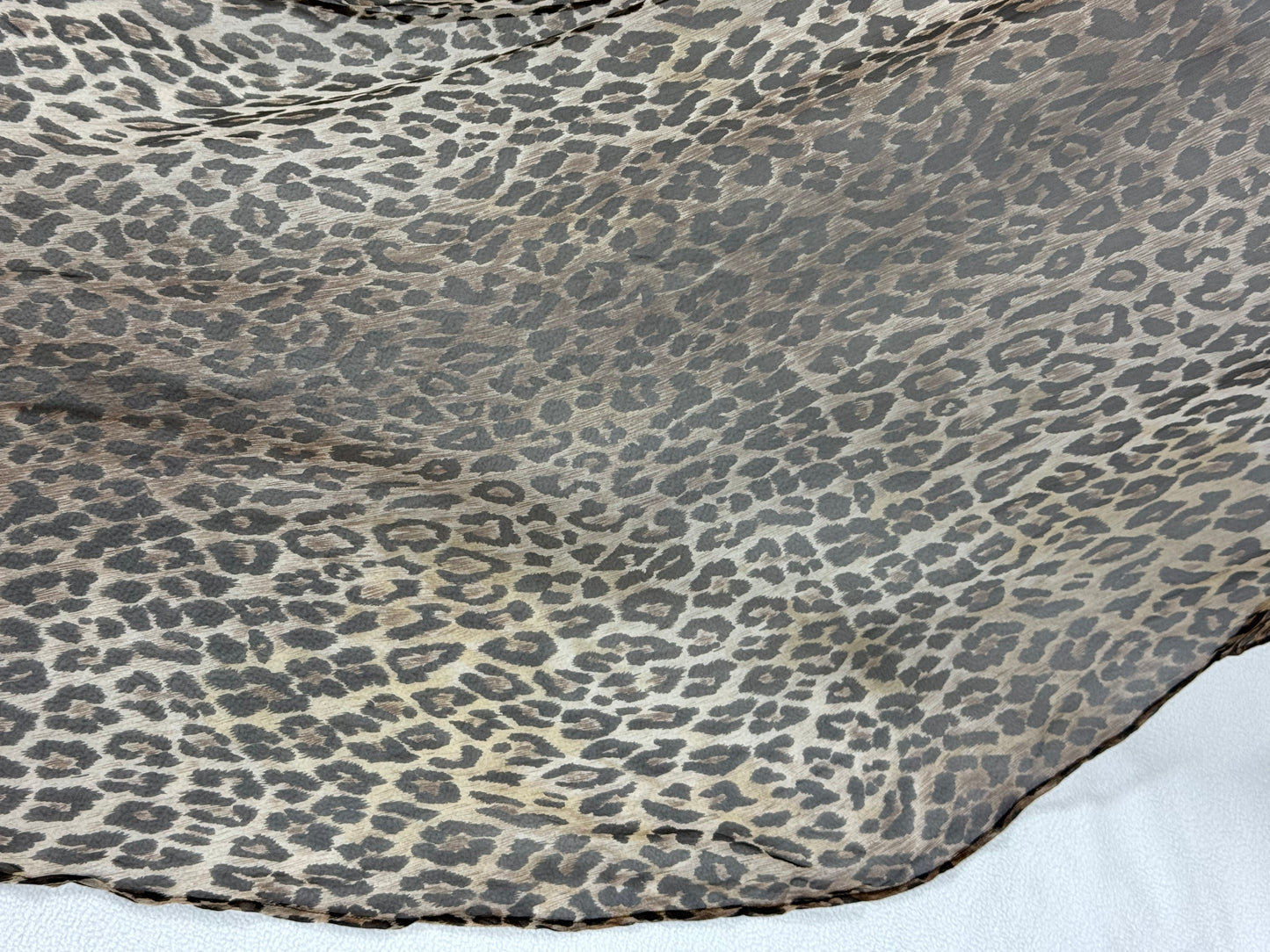 S/S 1997 Dolce & Gabbana Runway Sheer Silk Leopard & Mink Fur Coat Dress w Train