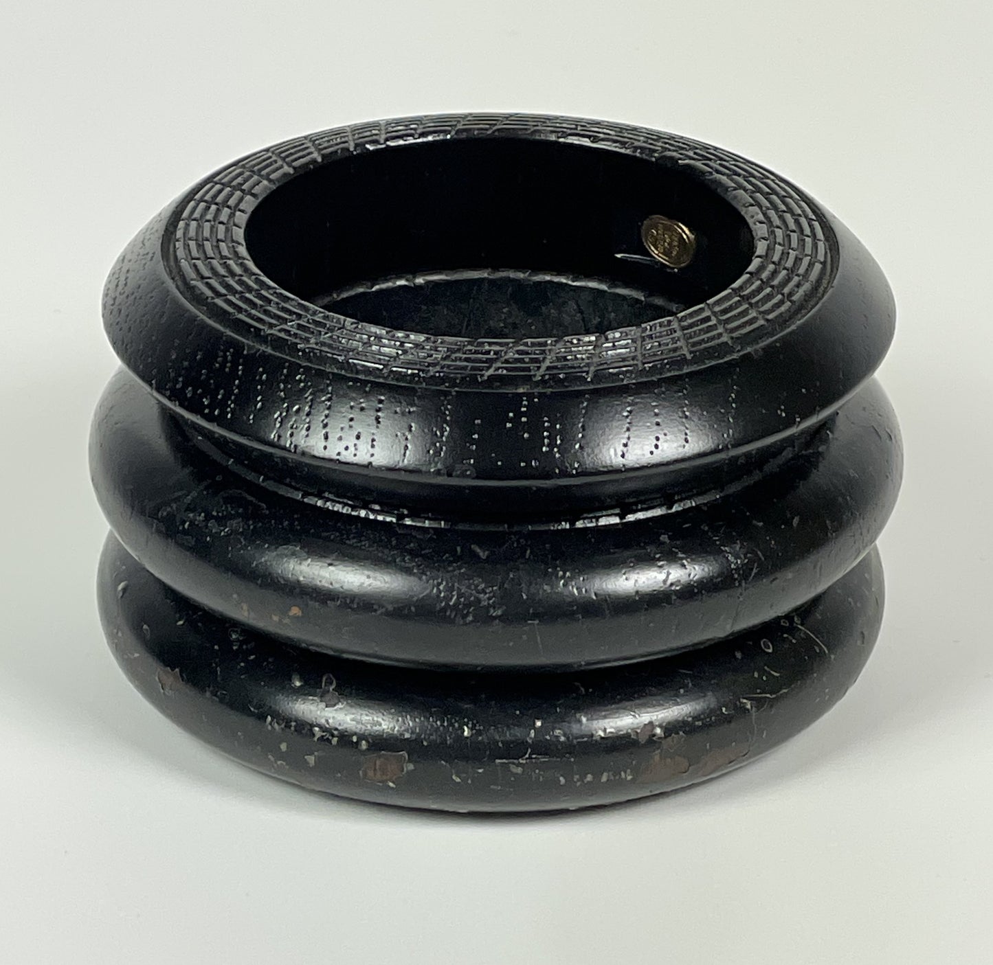 F/W 1999 Christian Dior by John Galliano Runway 3 Brown Wood Tribal Engraved Cuff Bracelets
