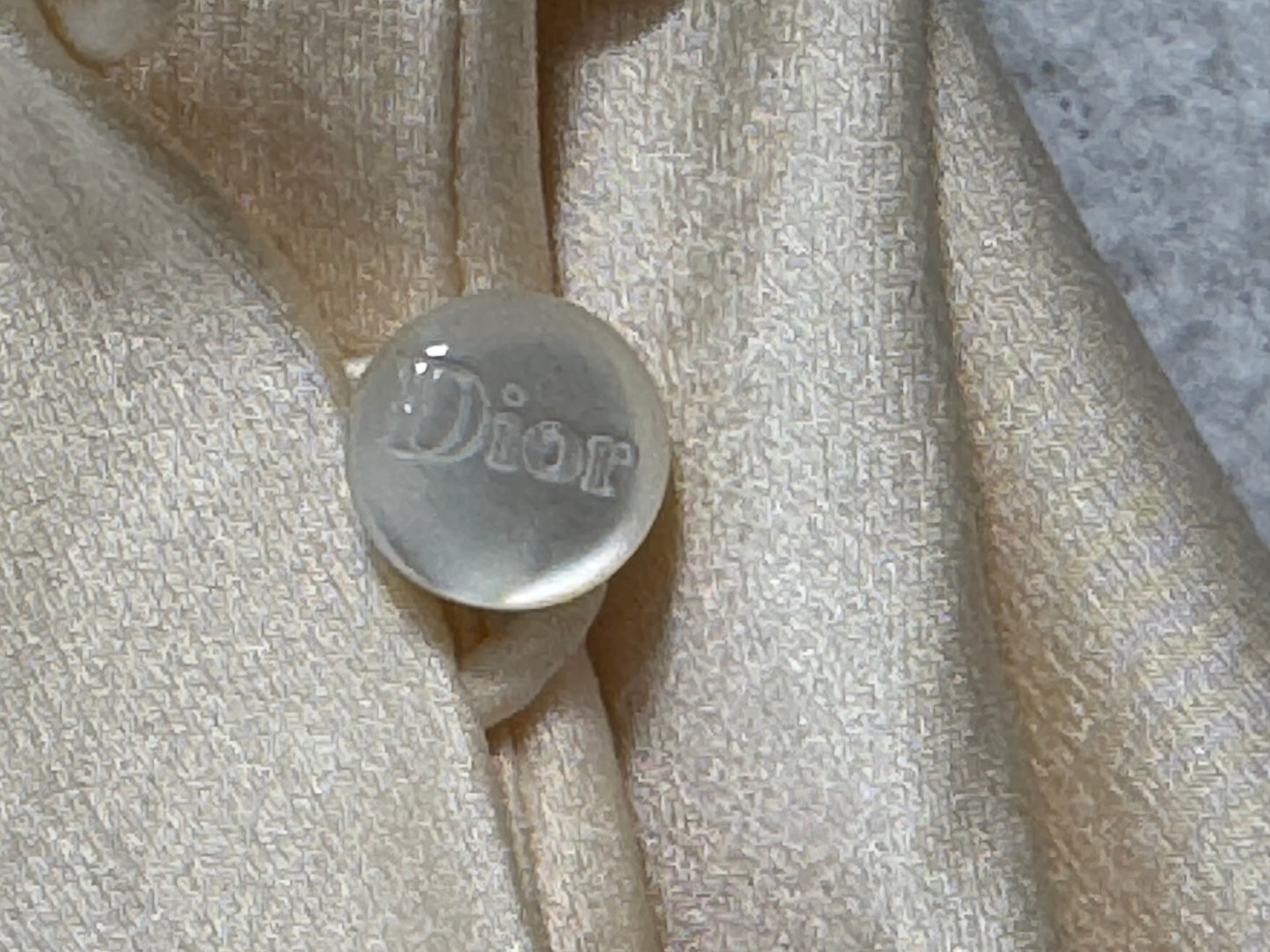 Vintage 1998 Christian Dior by John Galliano Ivory Silk Logo Monogram Button Down Shirt & Lace Flared Pants Set