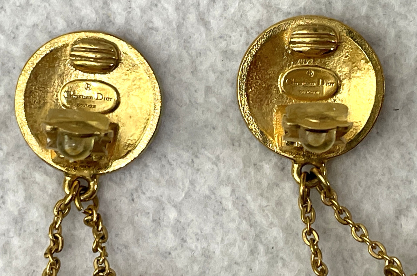 C. 1998 Christian Dior by John Galliano Haute Couture Long Gold Chinoiserie Art Deco 20's Style Earrings