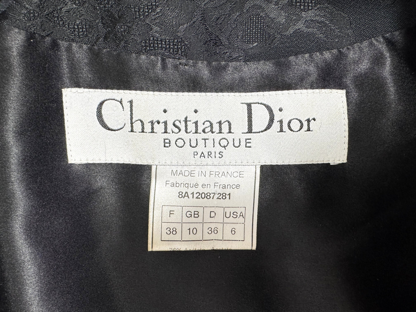 F/W 1998 Christian Dior x John Galliano Black Brocade 1920's Flapper Style Cocoon Opera Coat w Fox Fur Metal & Fringe Tassels