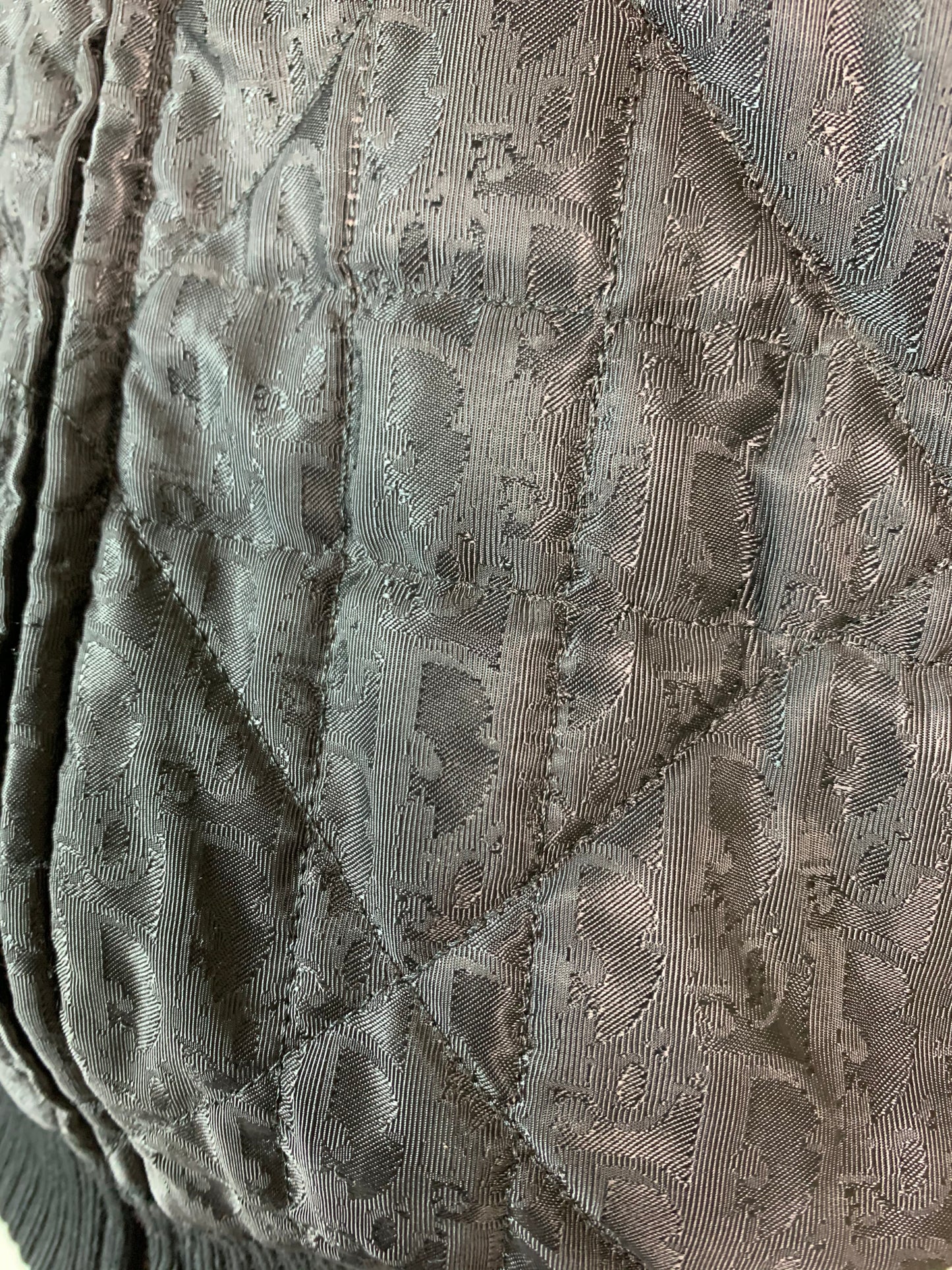 F/W 1998 Christian Dior by John Galliano Black Logo Monogram Fitted Puffer Coat Jacket w Fox Fur Collar