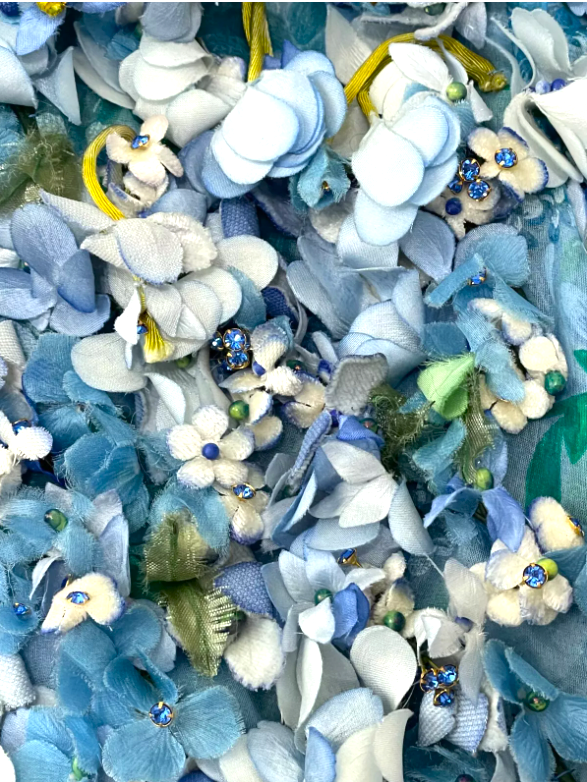 F/W 1998 Christian Dior Haute Couture by John Galliano Blue Flower Crystal Cropped Bolero Jacket