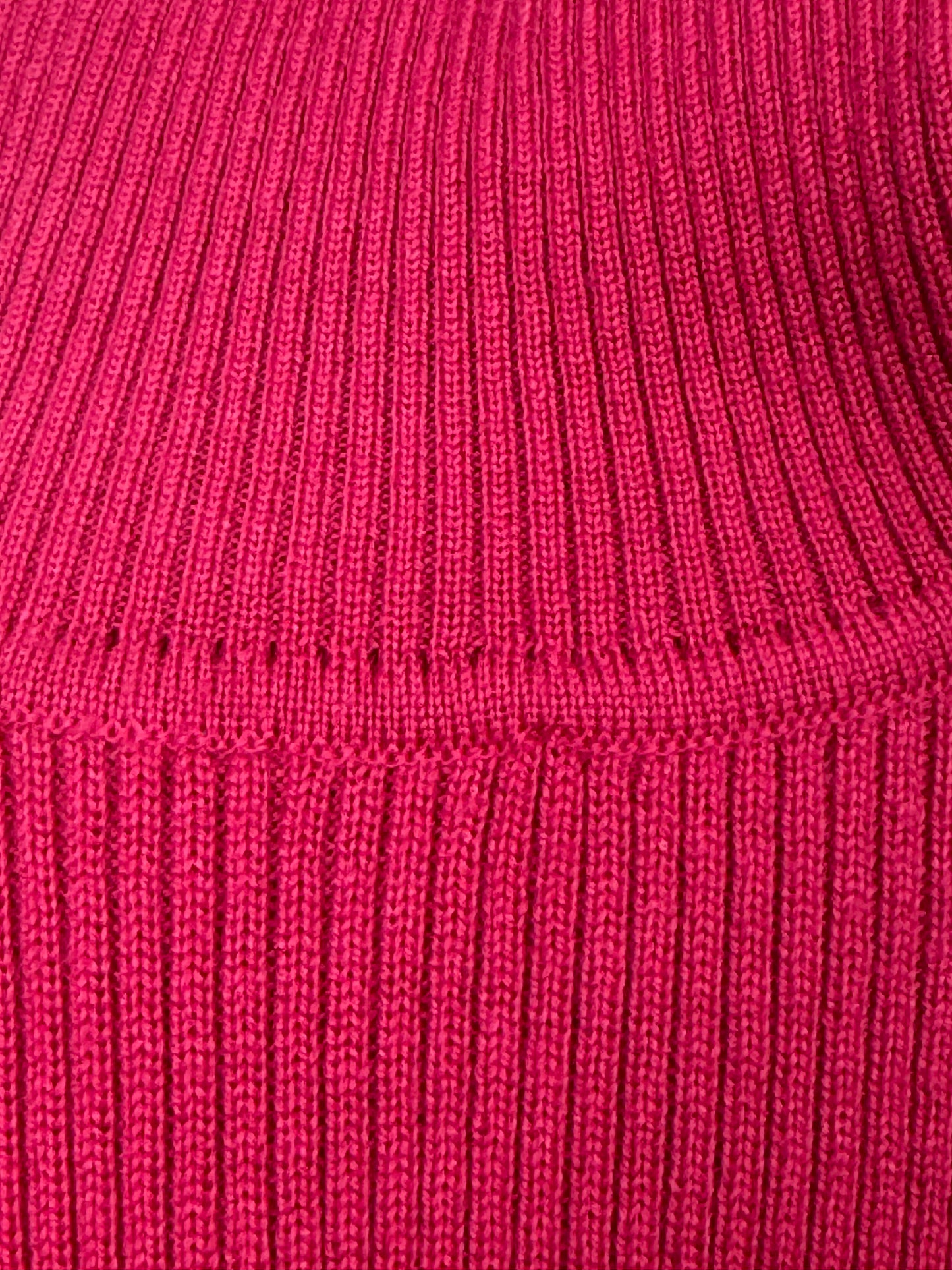F/W 1998 Christian Dior by John Galliano Runway Hot Pink Knit Turtleneck Bodycon L/S Maxi Dress