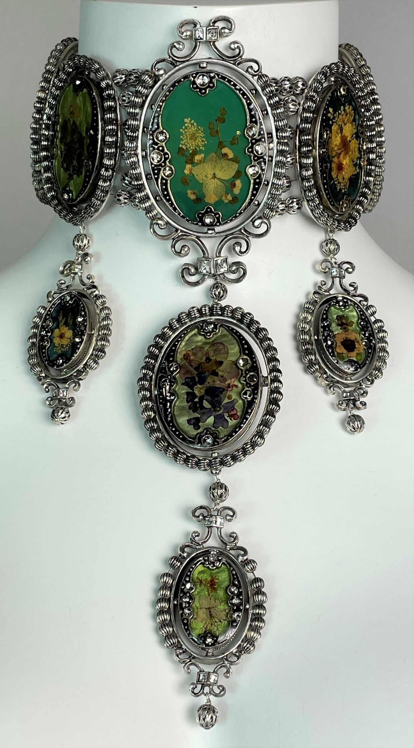 F/W 1998 Christian Dior by John Galliano Runway Large Cameo Choker Necklace & Earrings Set