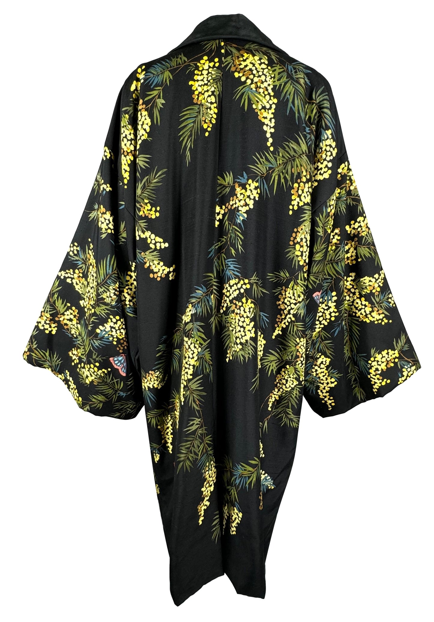 NWT F/W 1998 Dolce & Gabbana Runway Butterfly Painted Silk Kimono Coat