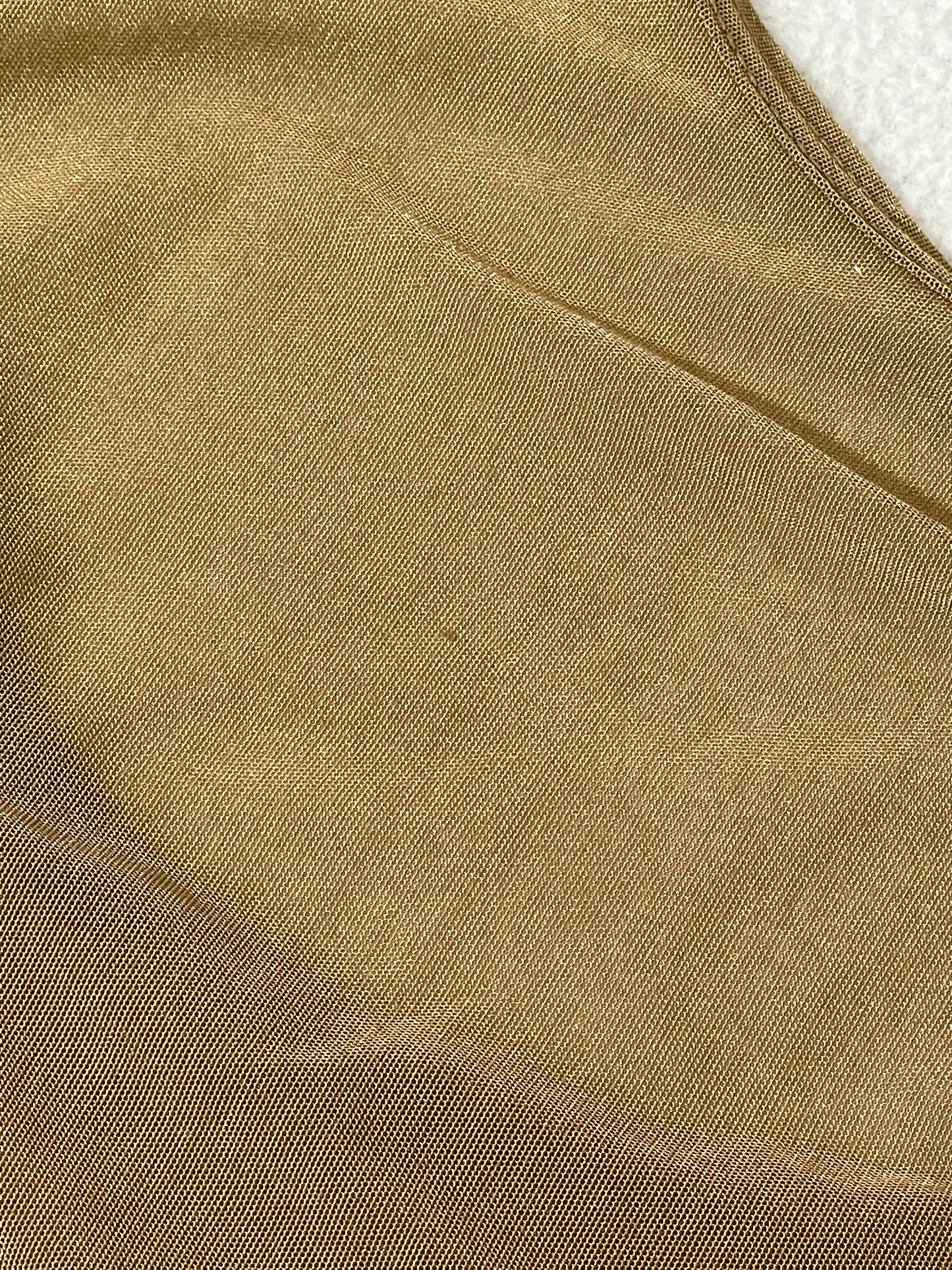 1998 Gucci by Tom Ford Sheer Gold Nylon Mesh Tunic Micro Mini Dress Tank Top